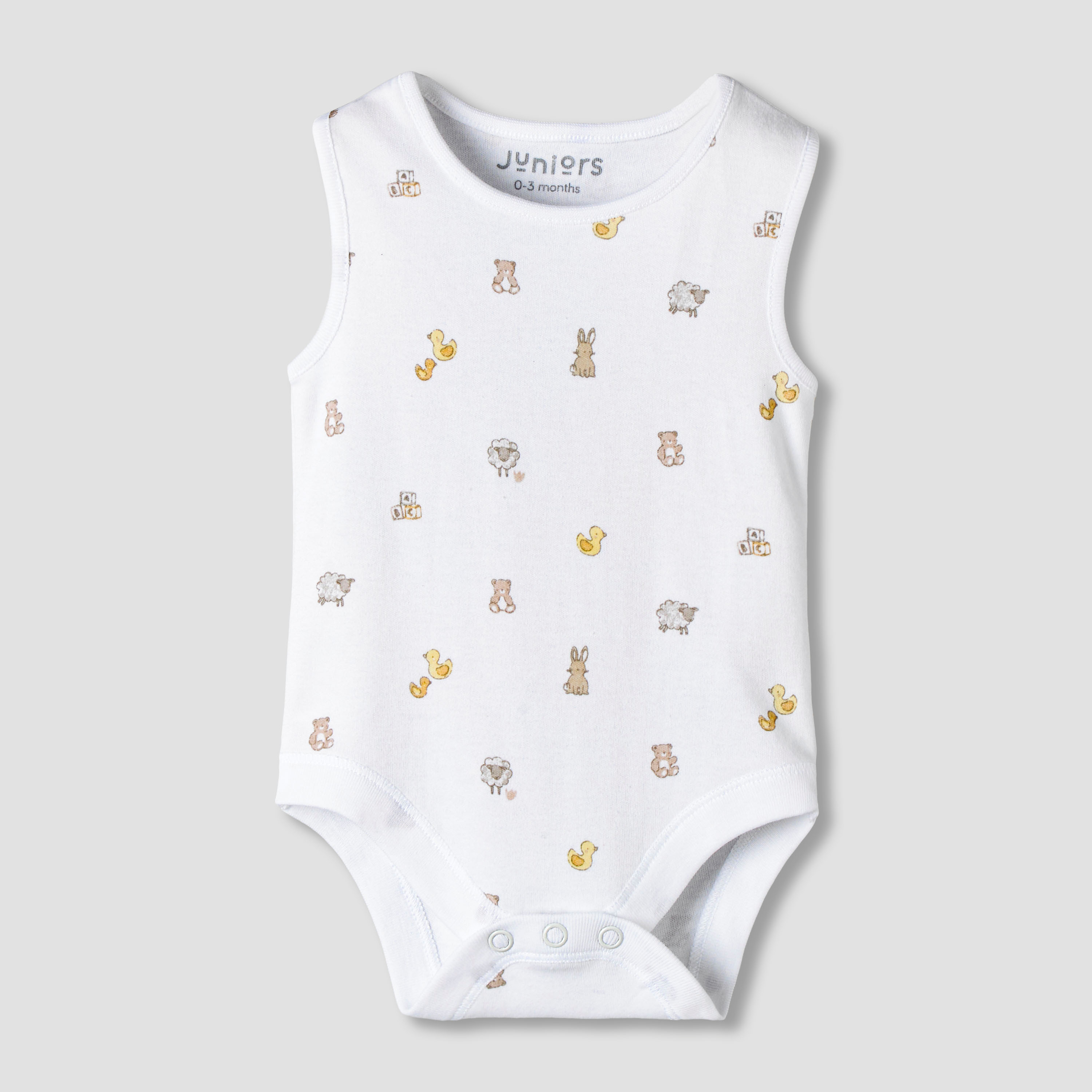 Pack of 7 Juniors Round Neck Sleeveless Bodysuit with Assorted Design-baby-boys-clothing-bodysuits-image-4