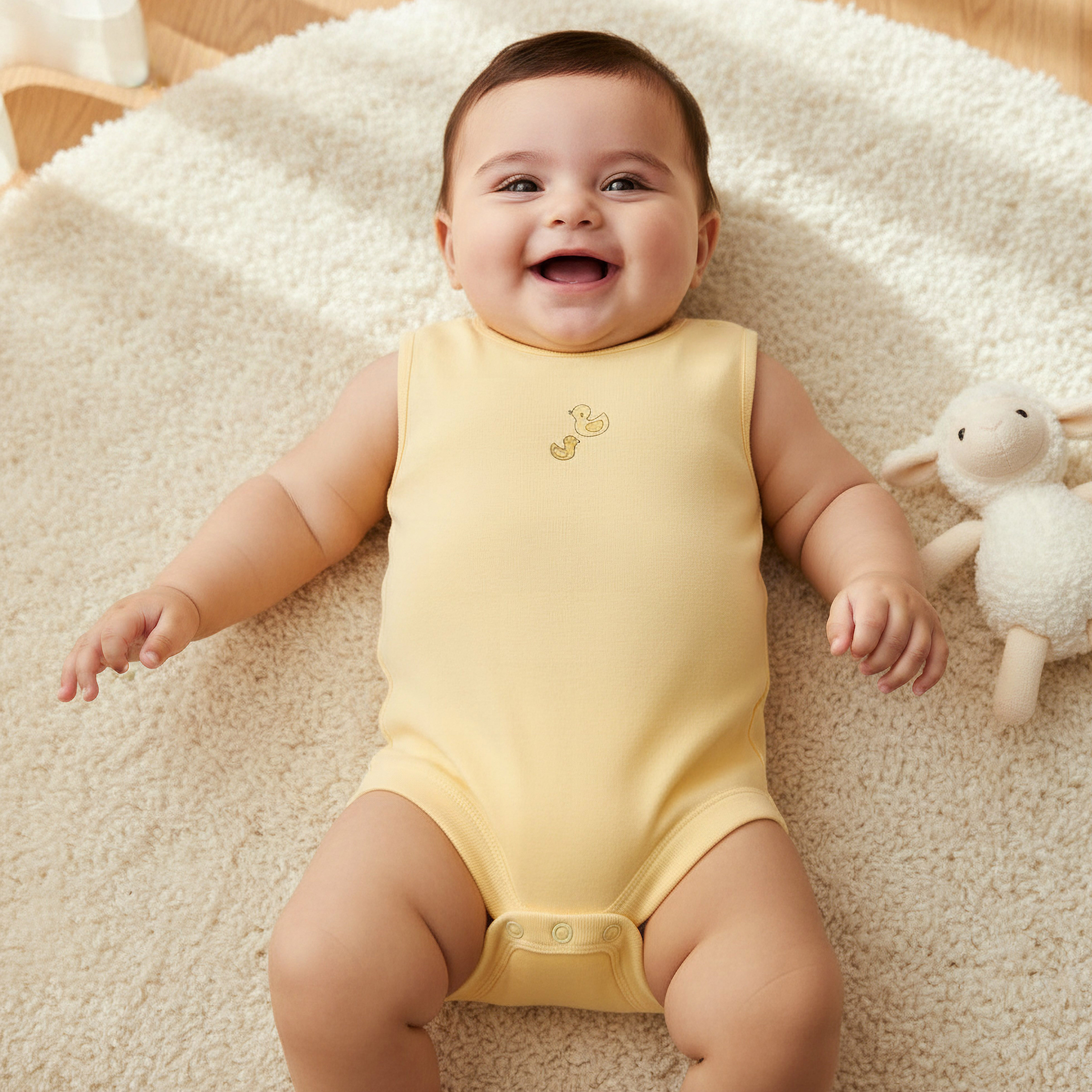 Pack of 7 Juniors Round Neck Sleeveless Bodysuit with Assorted Design-baby-boys-clothing-bodysuits-image-2