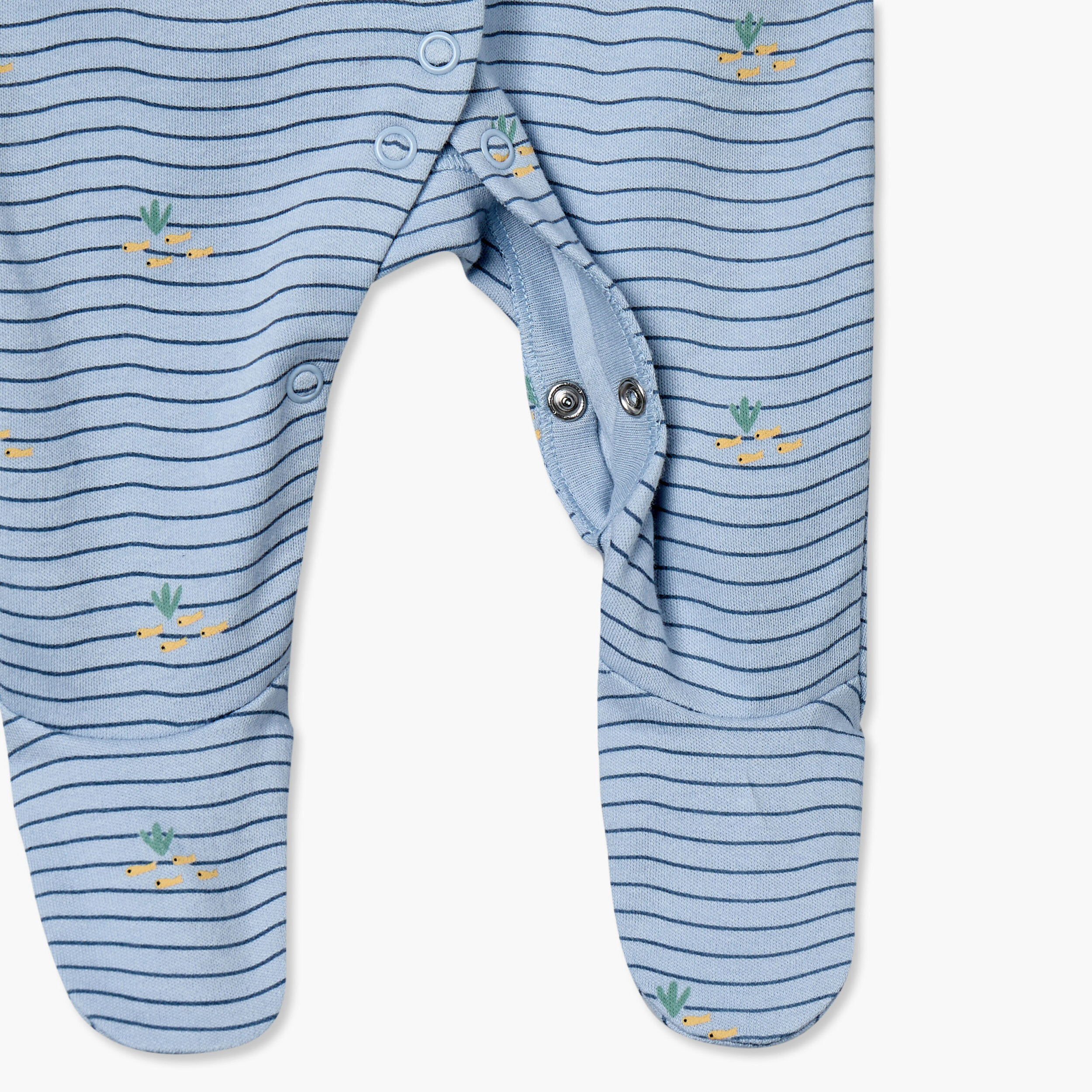 Pack of 3 Juniors Cotton Crew Neck Long Sleeves Sleepsuit with Aquatic Print-baby-boys-clothing-nightwear-sleepsuits-image-8
