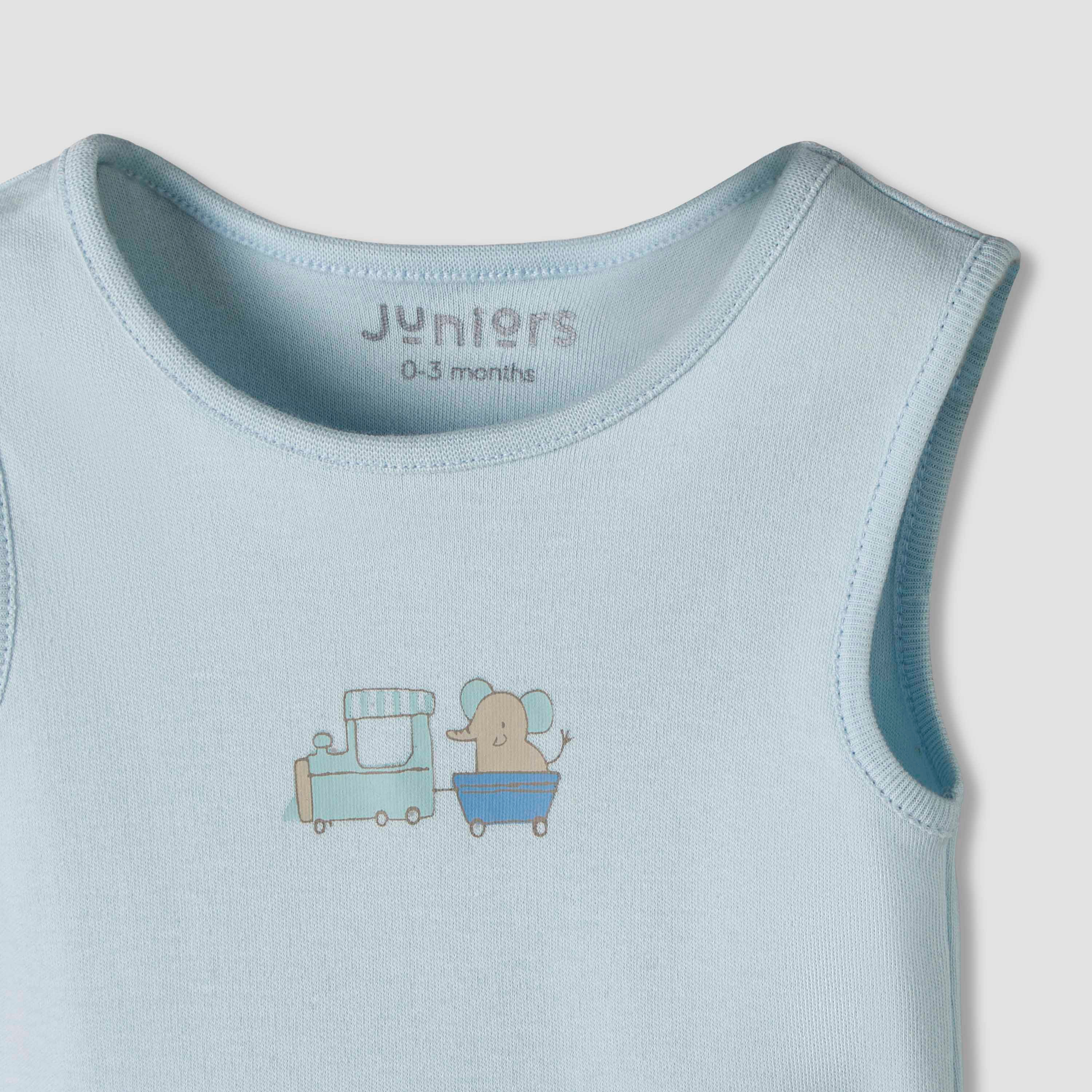 Pack of 7 Juniors Round Neck Sleeveless Bodysuit with Fun Prints-baby-boys-clothing-bodysuits-image-7