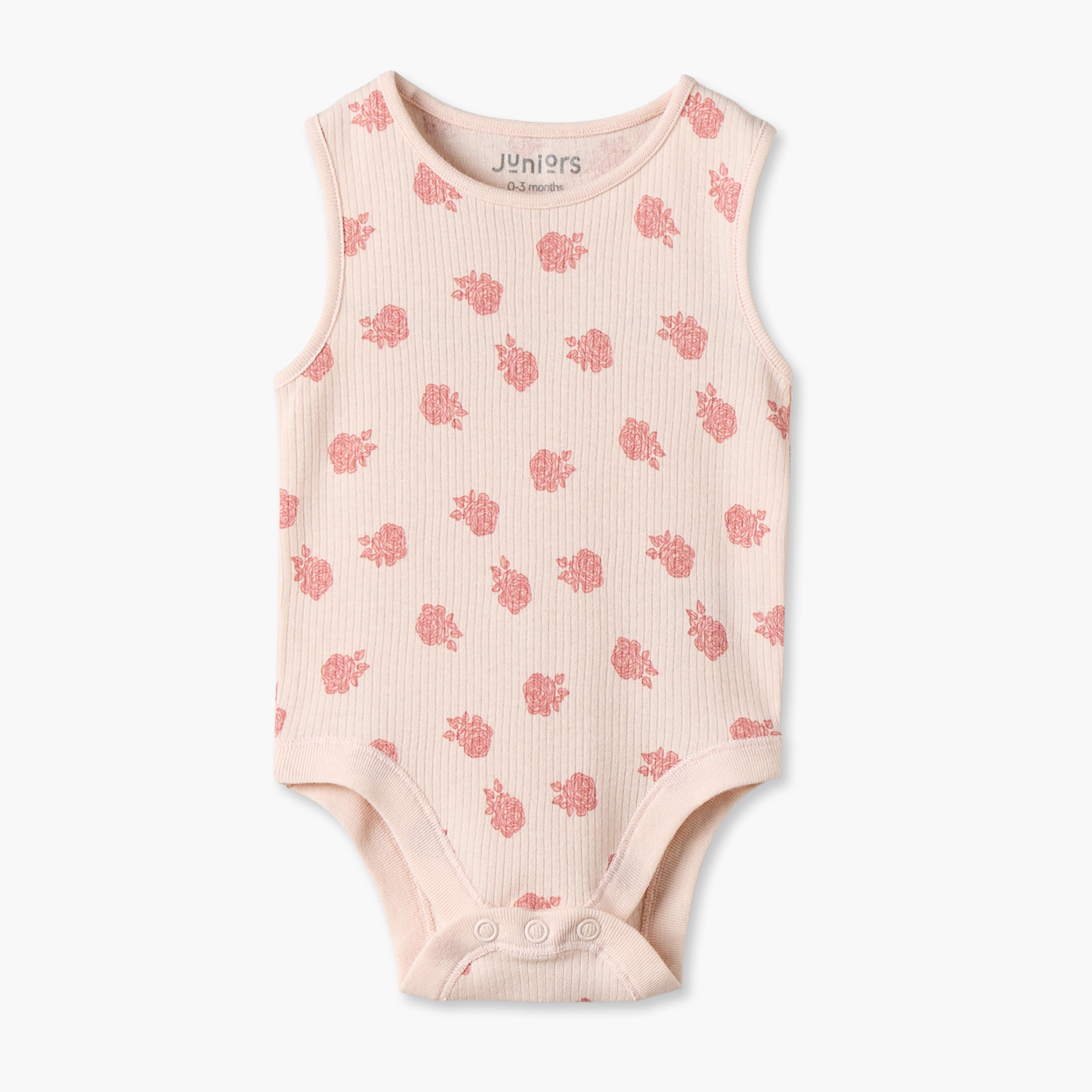 Pack of 7 Juniors Cotton Crew Neck Sleeveless Bodysuit with Floral Print-baby-girls-clothing-bodysuits-image-9