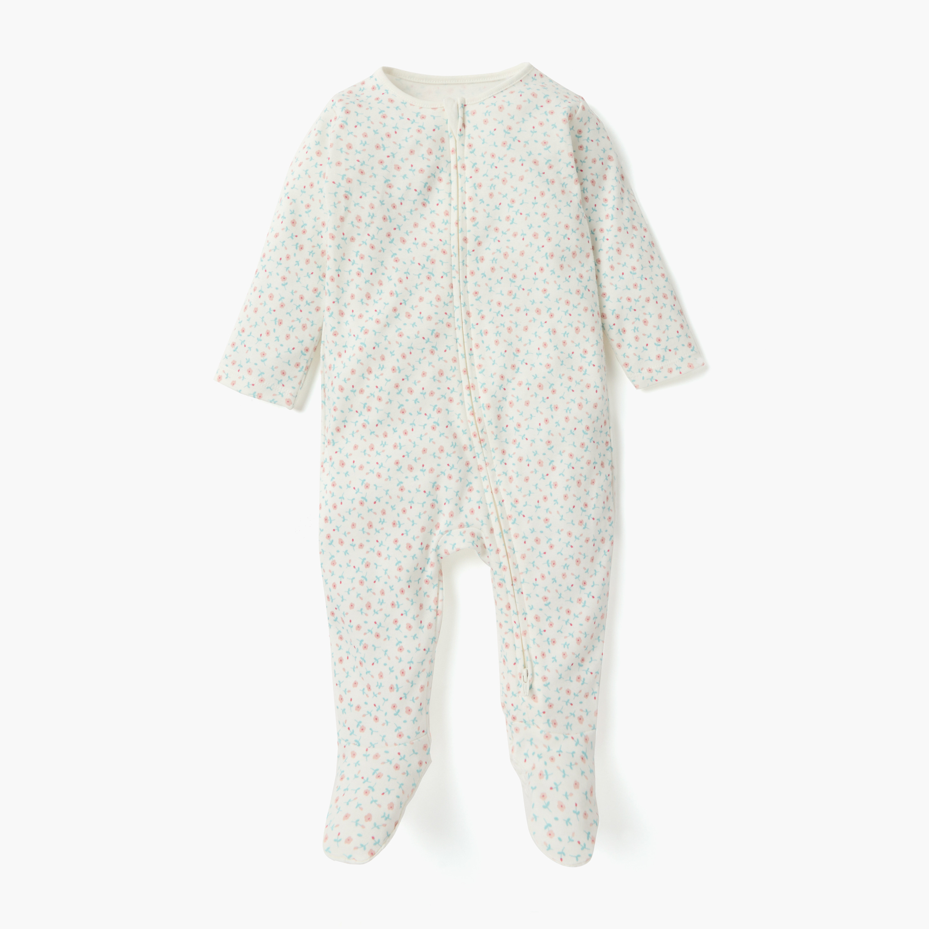 Juniors Printed Sleepsuit with Zip Closure and Long Sleeves - Set of 3-baby-girls-clothing-nightwear-sleepsuits-image-3