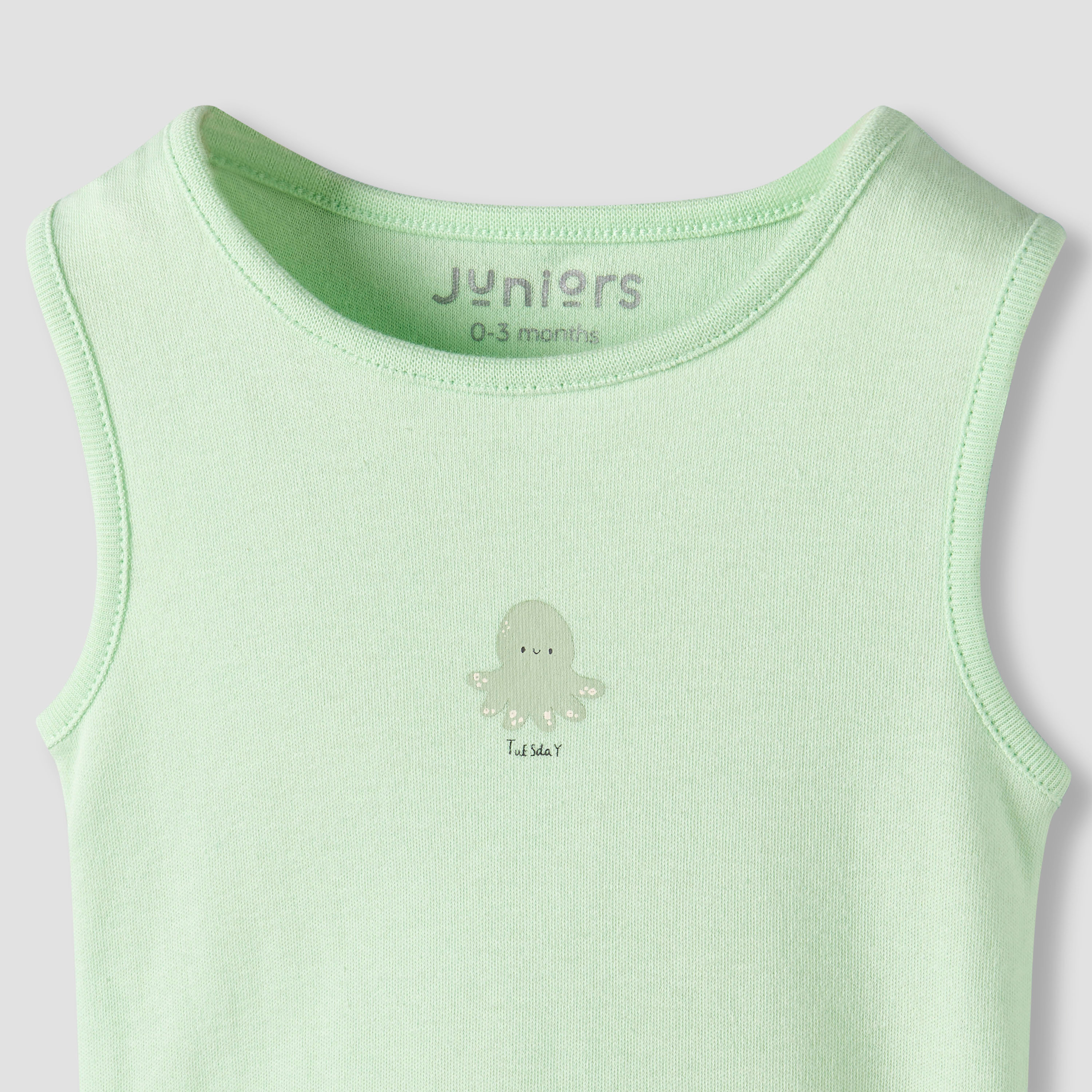 Pack of 7 Juniors Crew Neck Sleeveless Bodysuit with Snap Button Closure-baby-boys-clothing-bodysuits-image-11