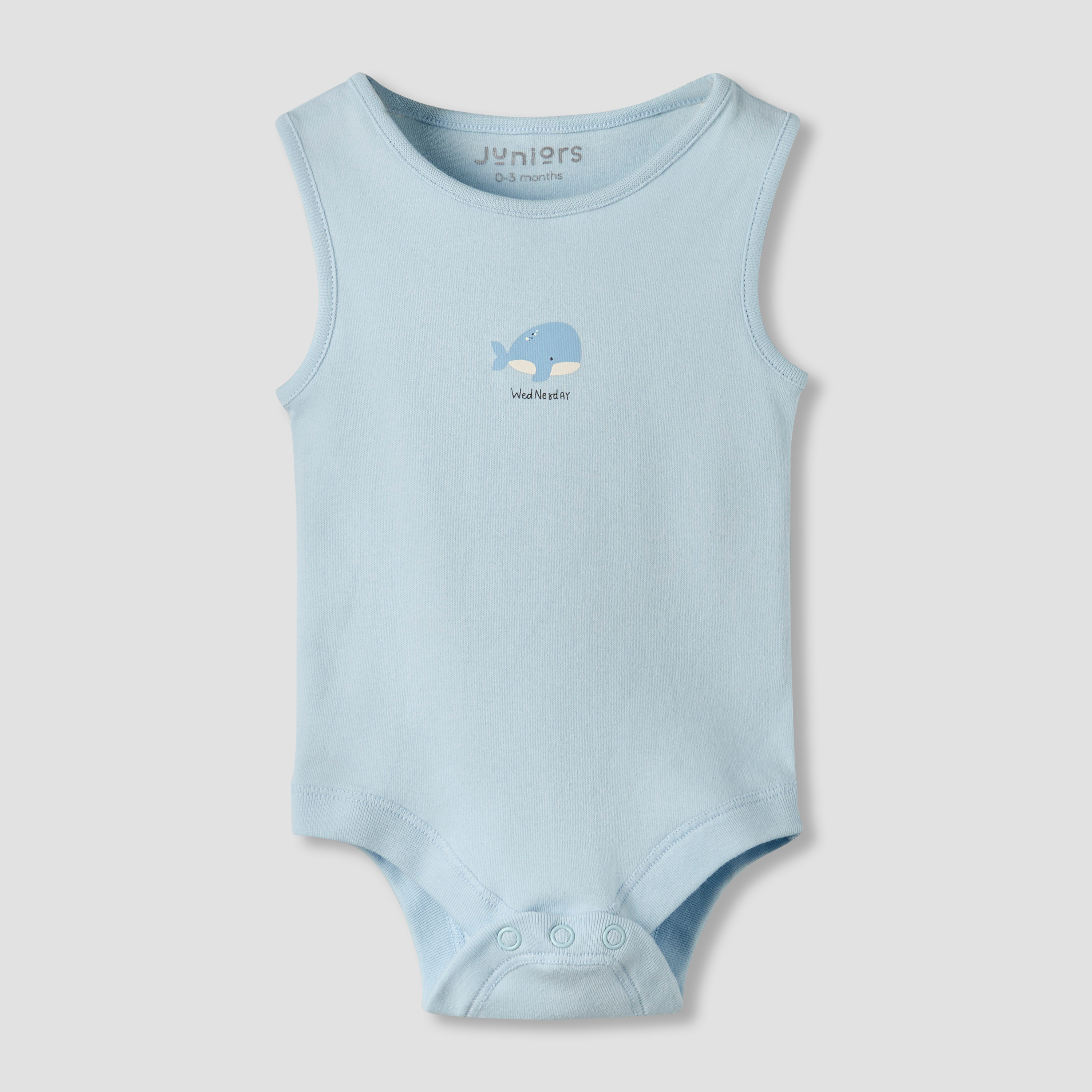 Pack of 7 Juniors Crew Neck Sleeveless Bodysuit with Snap Button Closure-baby-boys-clothing-bodysuits-image-4