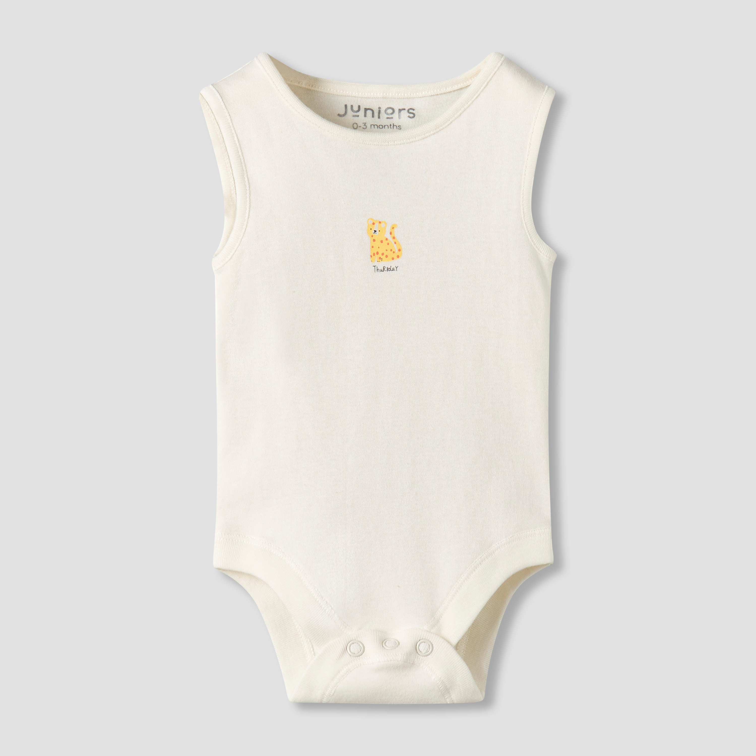 Pack of 7 Juniors Crew Neck Sleeveless Bodysuit with Snap Button Closure-baby-boys-clothing-bodysuits-image-7