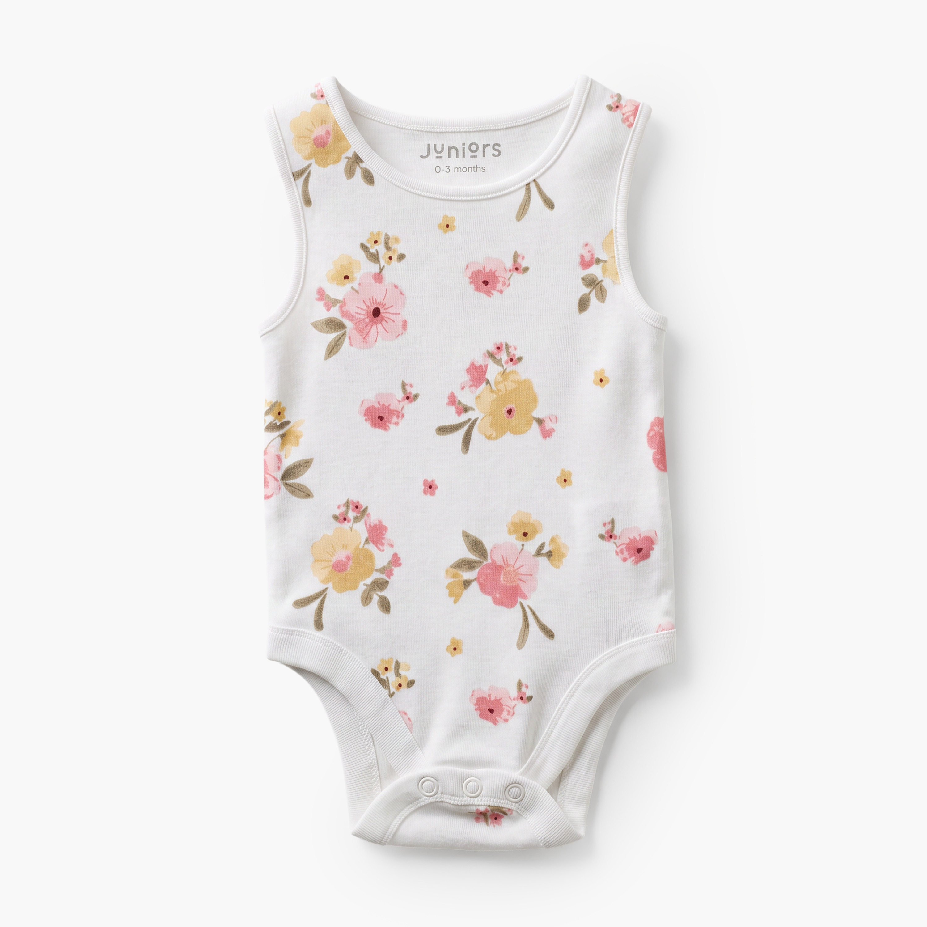 Pack of 7 Juniors Cotton Crew Neck Sleeveless Bodysuit with Floral Print-baby-girls-clothing-bodysuits-image-2