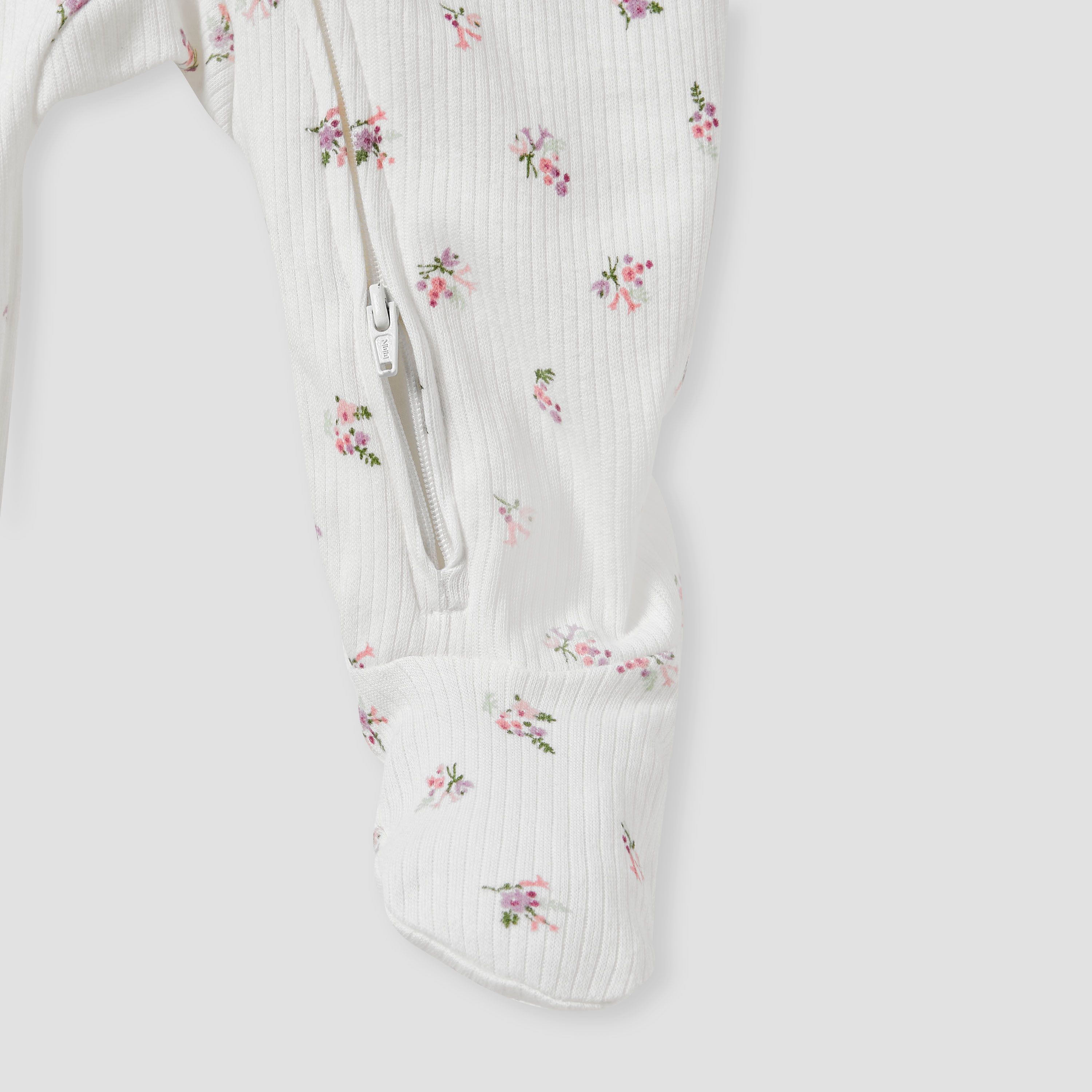 Juniors Floral Print Sleepsuit with Zip Closure - Set of 3-baby-girls-clothing-nightwear-sleepsuits-image-7