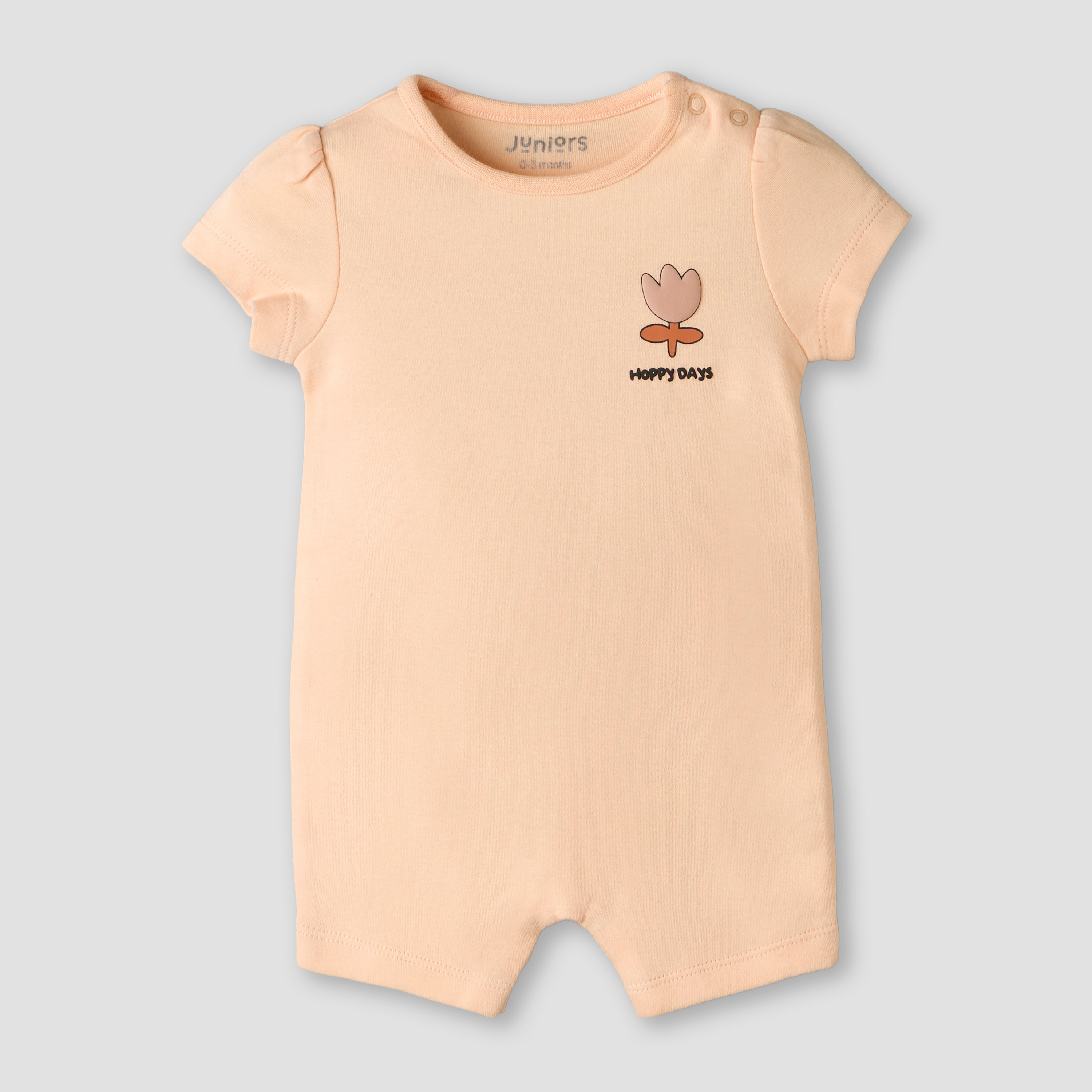 Pack of 2 Juniors Crew Neck Short Sleeves Romper with Snap Button Closure-baby-boys-clothing-rompers-image-4
