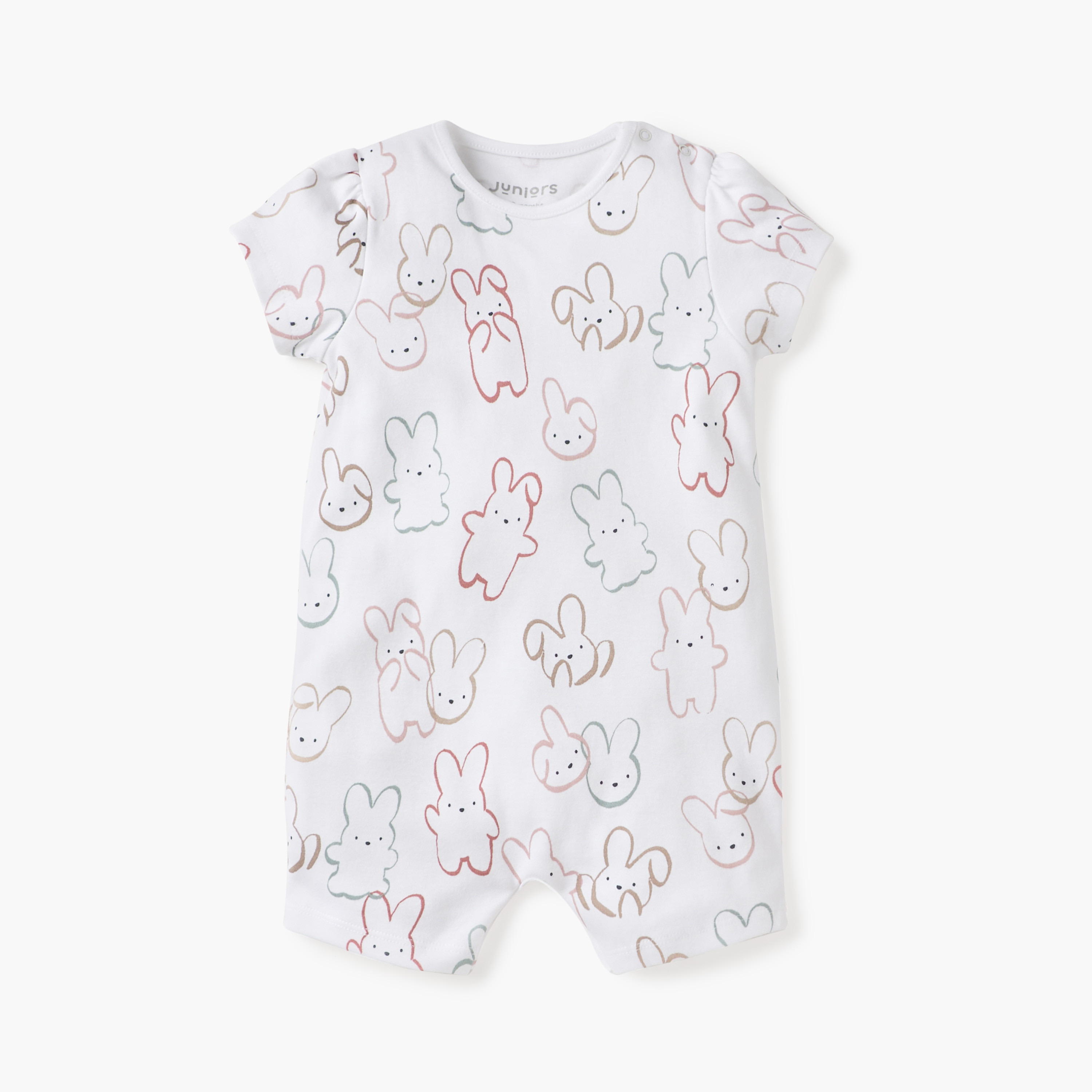 Juniors Printed Romper with Short Sleeves - Set of 2-baby-girls-clothing-rompers-image-3