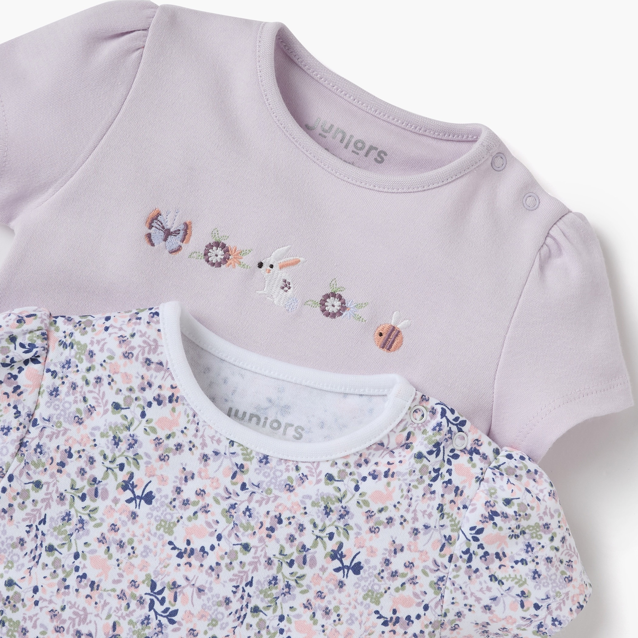 أفرولات بطبعات وأكمام قصيرة من جونيورز - طقم من قطعتين-baby-girls-clothing-rompers-image-4