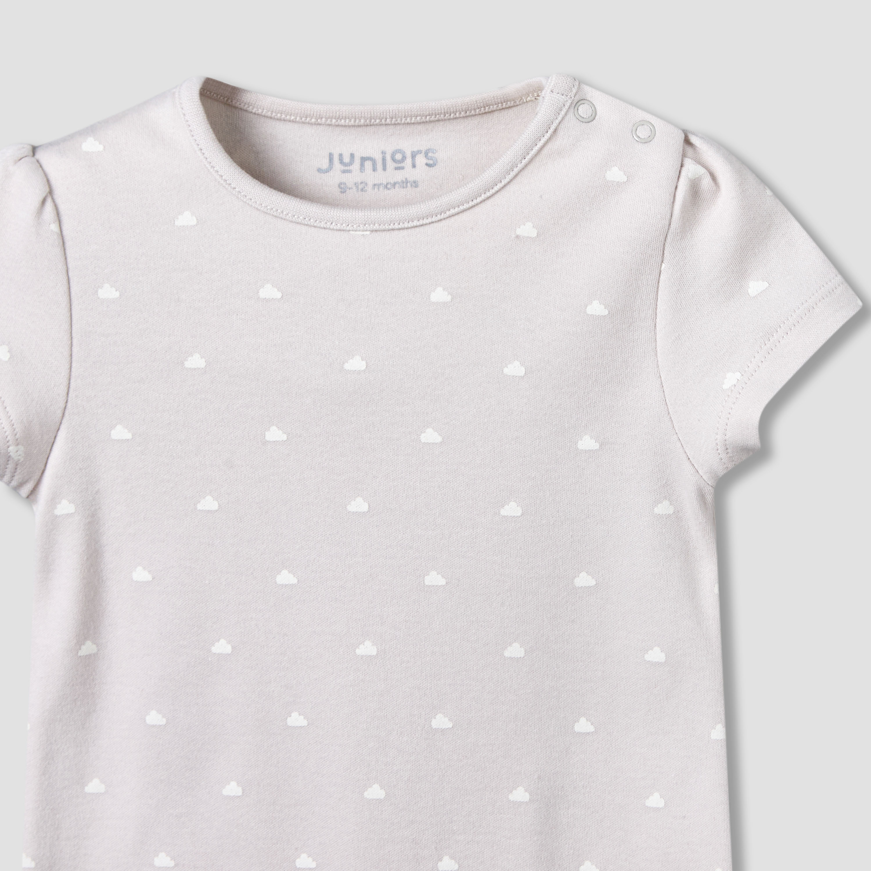 Pack of 2 Juniors Round Neck Short Sleeves Romper with Print-baby-girls-clothing-rompers-image-4