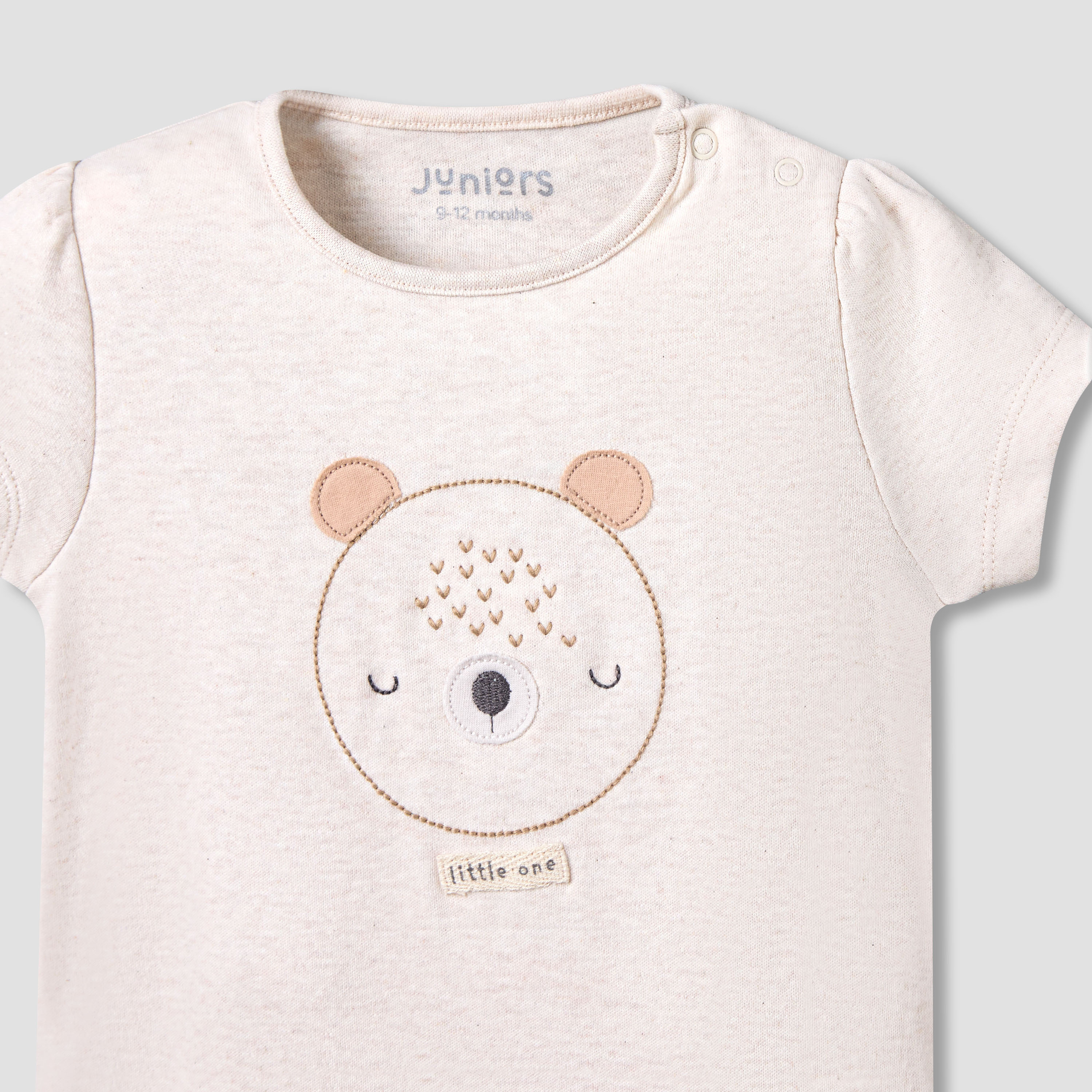 Pack of 2 Juniors Round Neck Short Sleeves Romper with Print-baby-girls-clothing-rompers-image-6