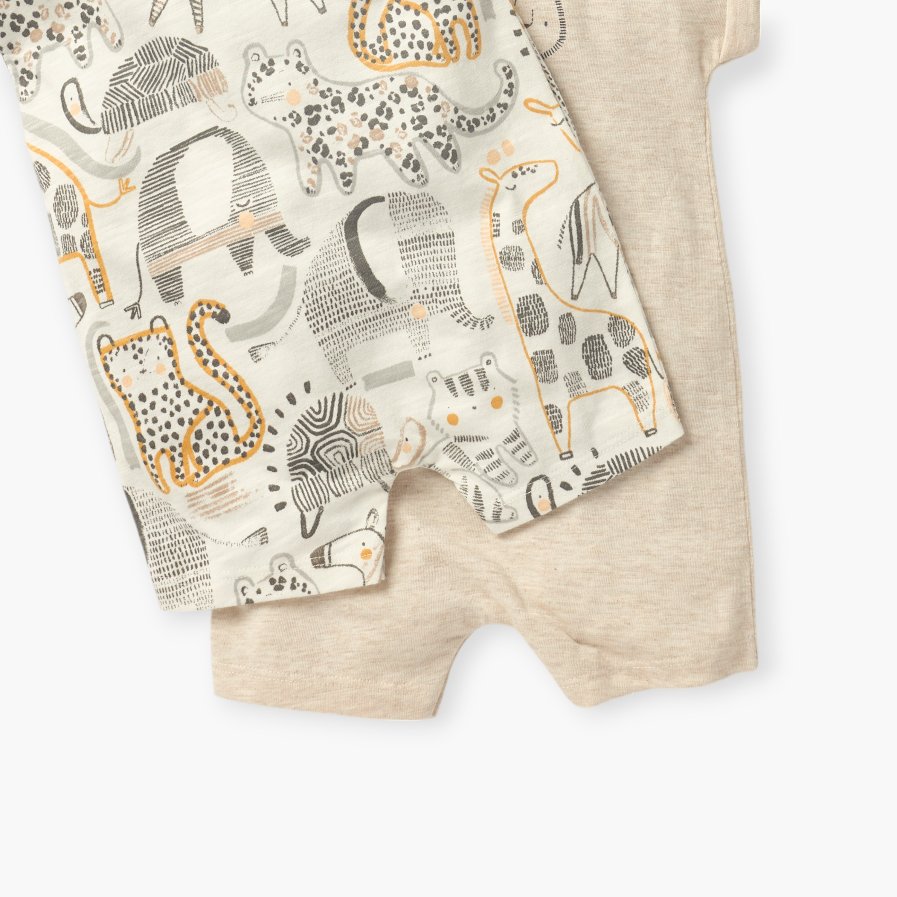 أفرولات بأكمام قصيرة وطبعات حيوانات من جونيورز - طقم من قطعتين-baby-boys-clothing-rompers-image-5