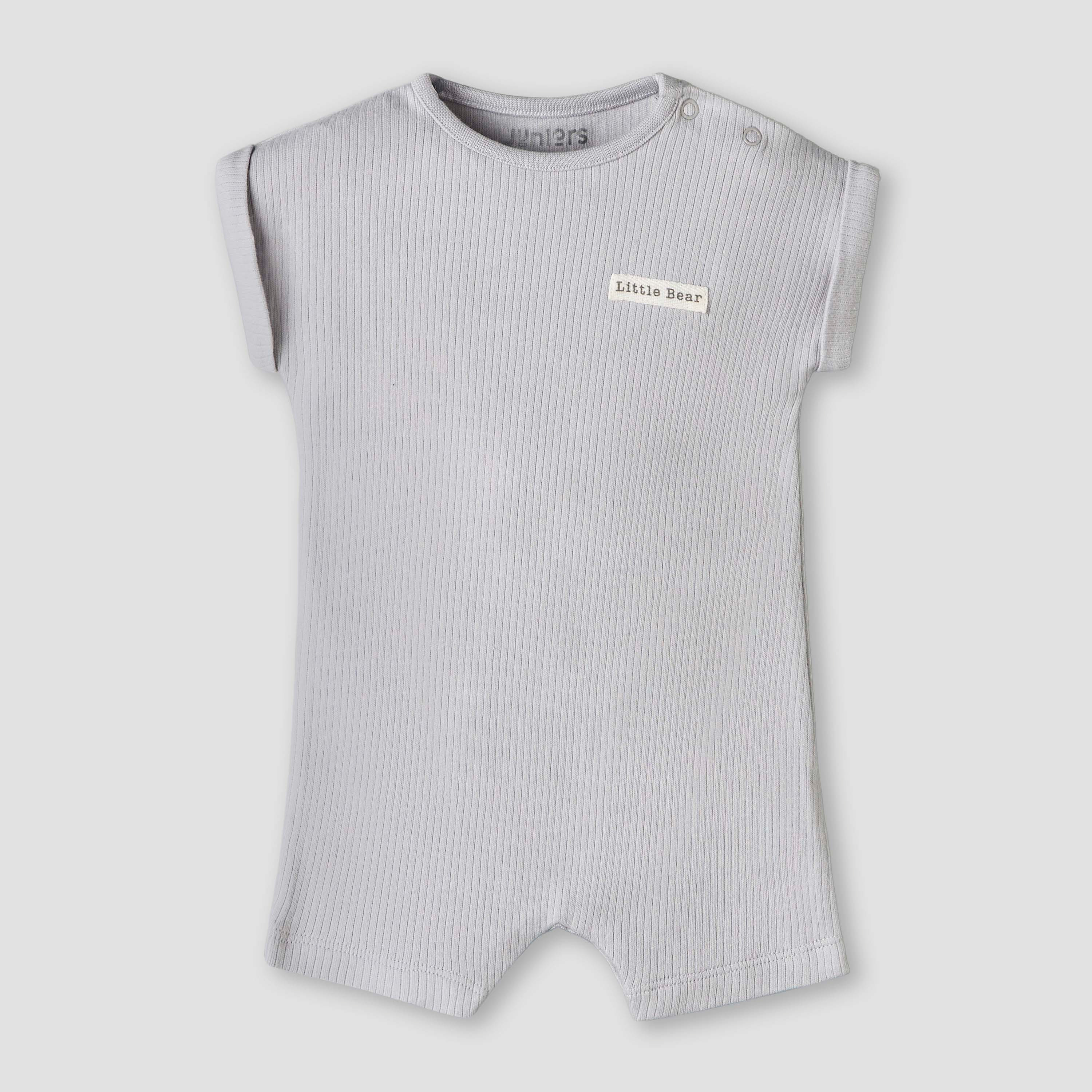 Pack of 2 Juniors Round Neck Short Sleeve Romper with Snap Button Closure-baby-boys-clothing-rompers-image-2