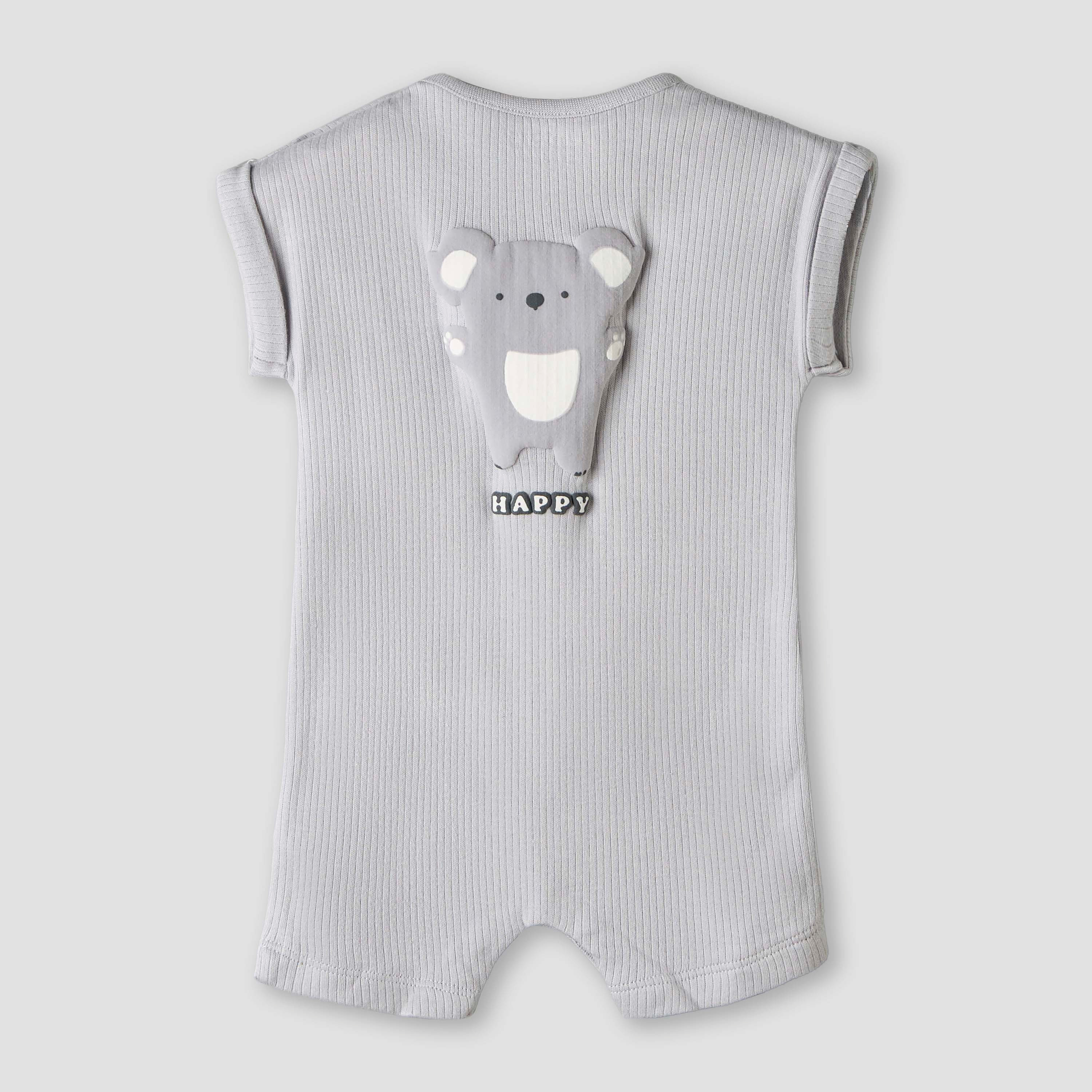 Pack of 2 Juniors Round Neck Short Sleeve Romper with Snap Button Closure-baby-boys-clothing-rompers-image-3