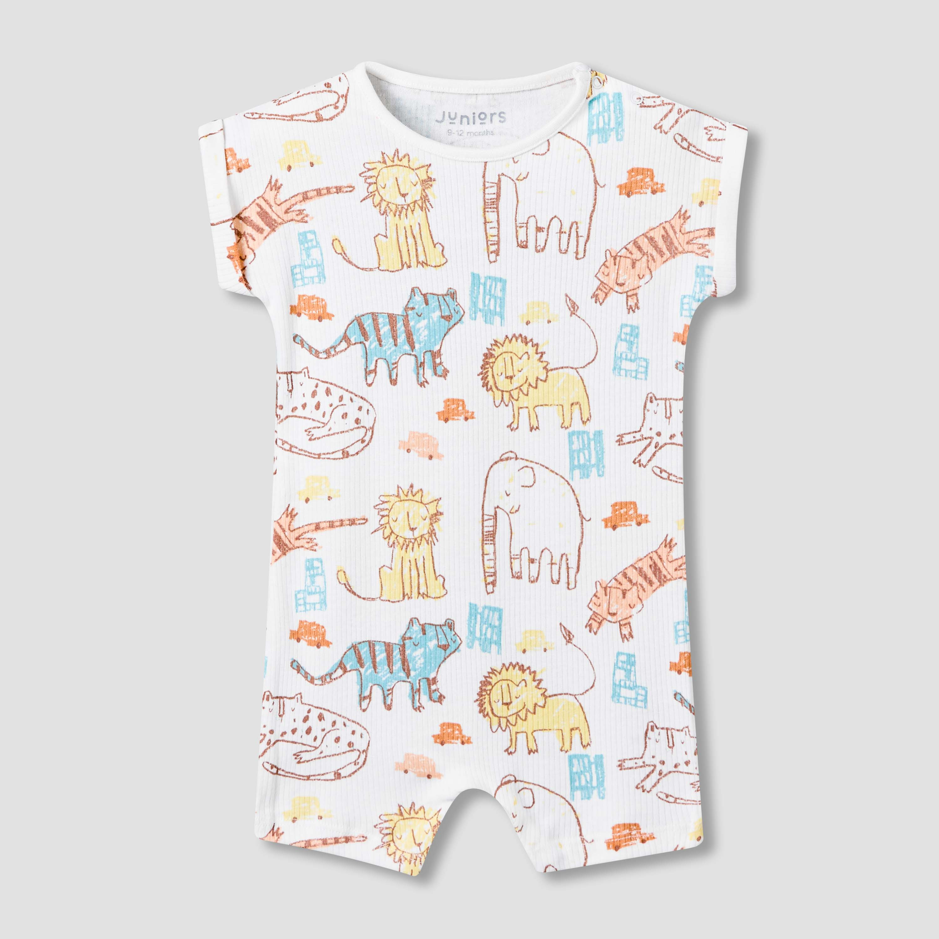 Pack of 2 Juniors Round Neck Short Sleeves Romper with Print-baby-boys-clothing-rompers-image-4