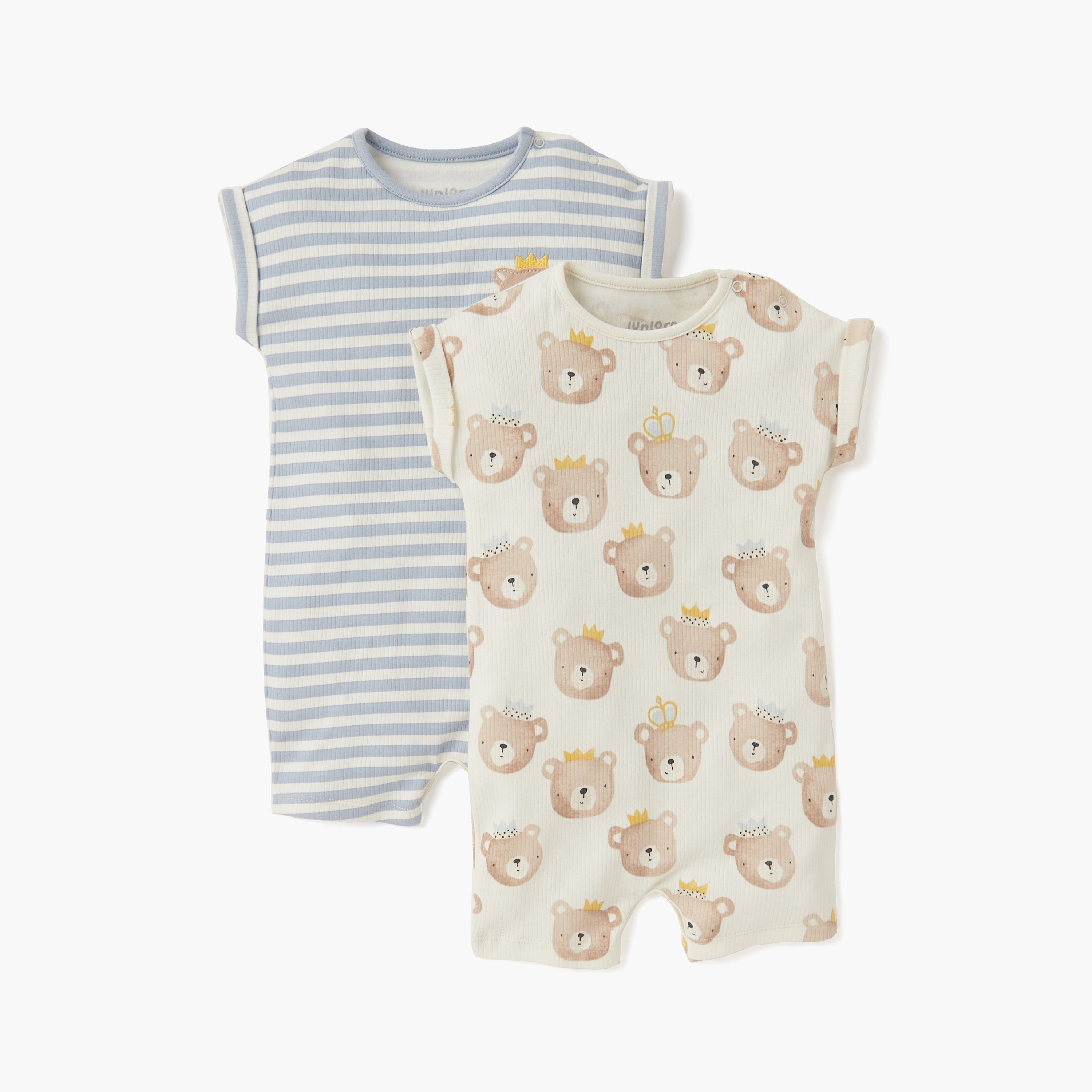 أفرولات بطبعات وأكمام قصيرة من جونيورز - طقم من قطعتين-baby-boys-clothing-rompers-image-5