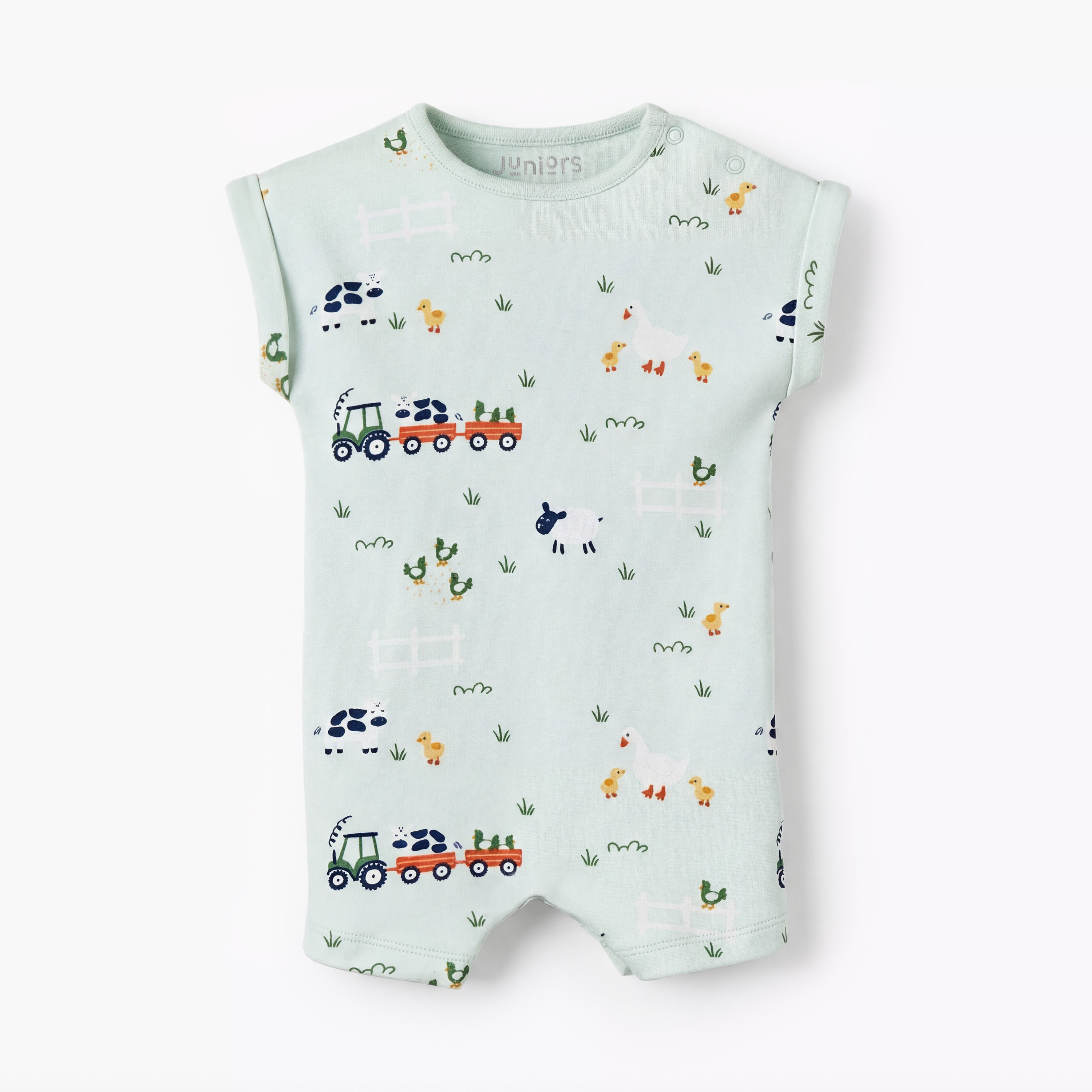 Pack of 2 Juniors Short Sleeves Romper with Farm Print-baby-boys-clothing-rompers-image-3