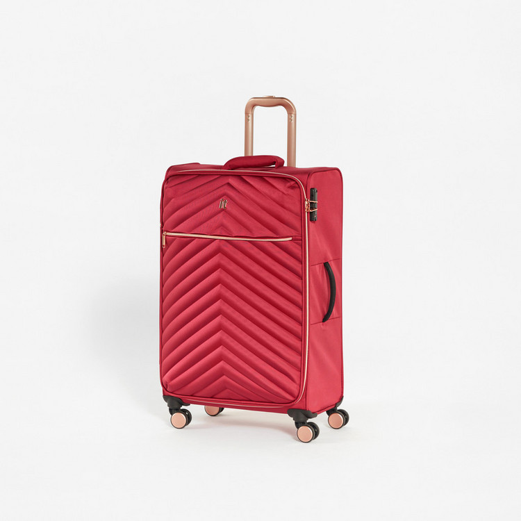 IT Textured Softcase Trolley Bag with Retractable Handle and Wheels