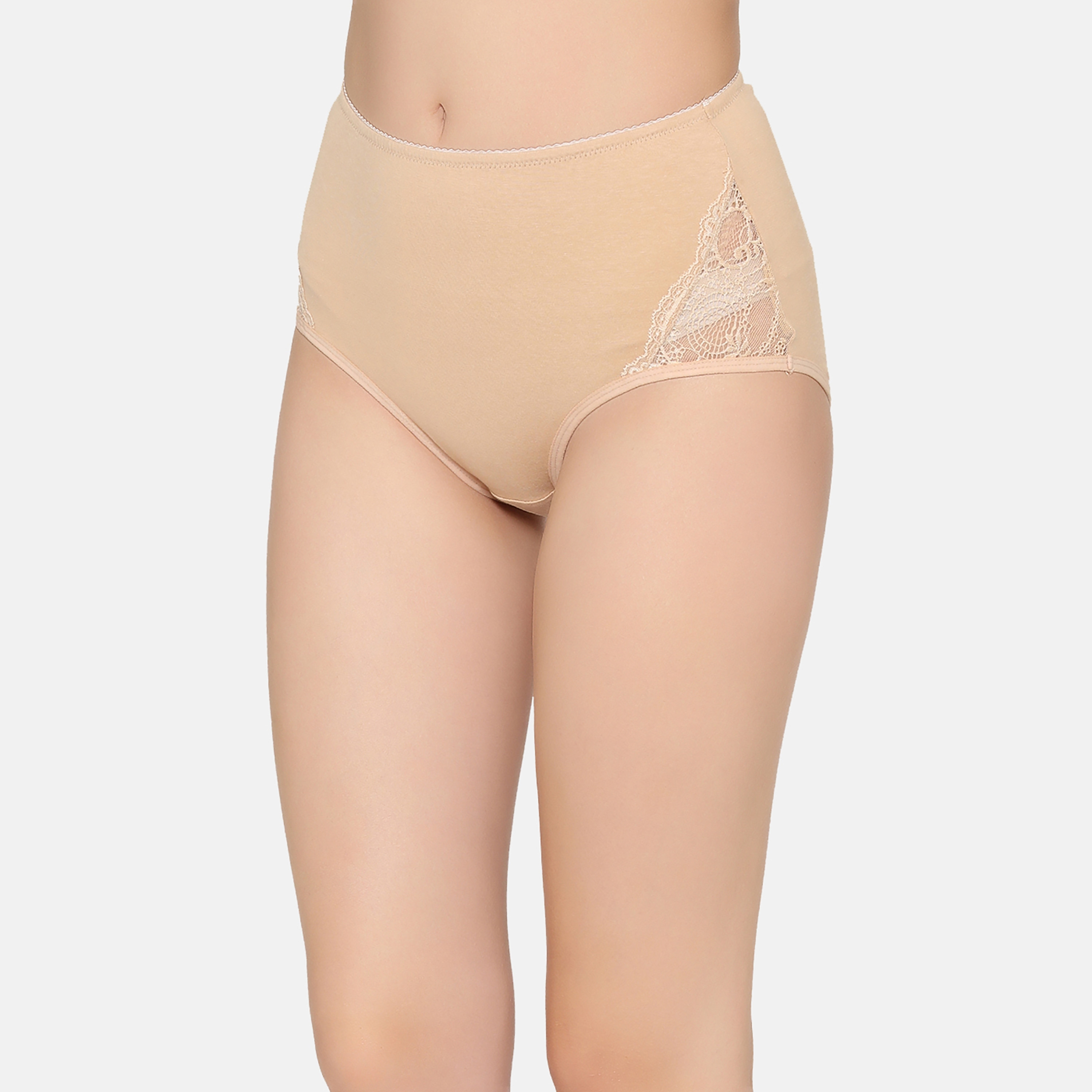 سروال داخلي هيبستر نسائي بخصر مرتفع مع أجزاء من الدانتيل من كلوفيا - قطن-women-clothing-lingerie-panties-image-7