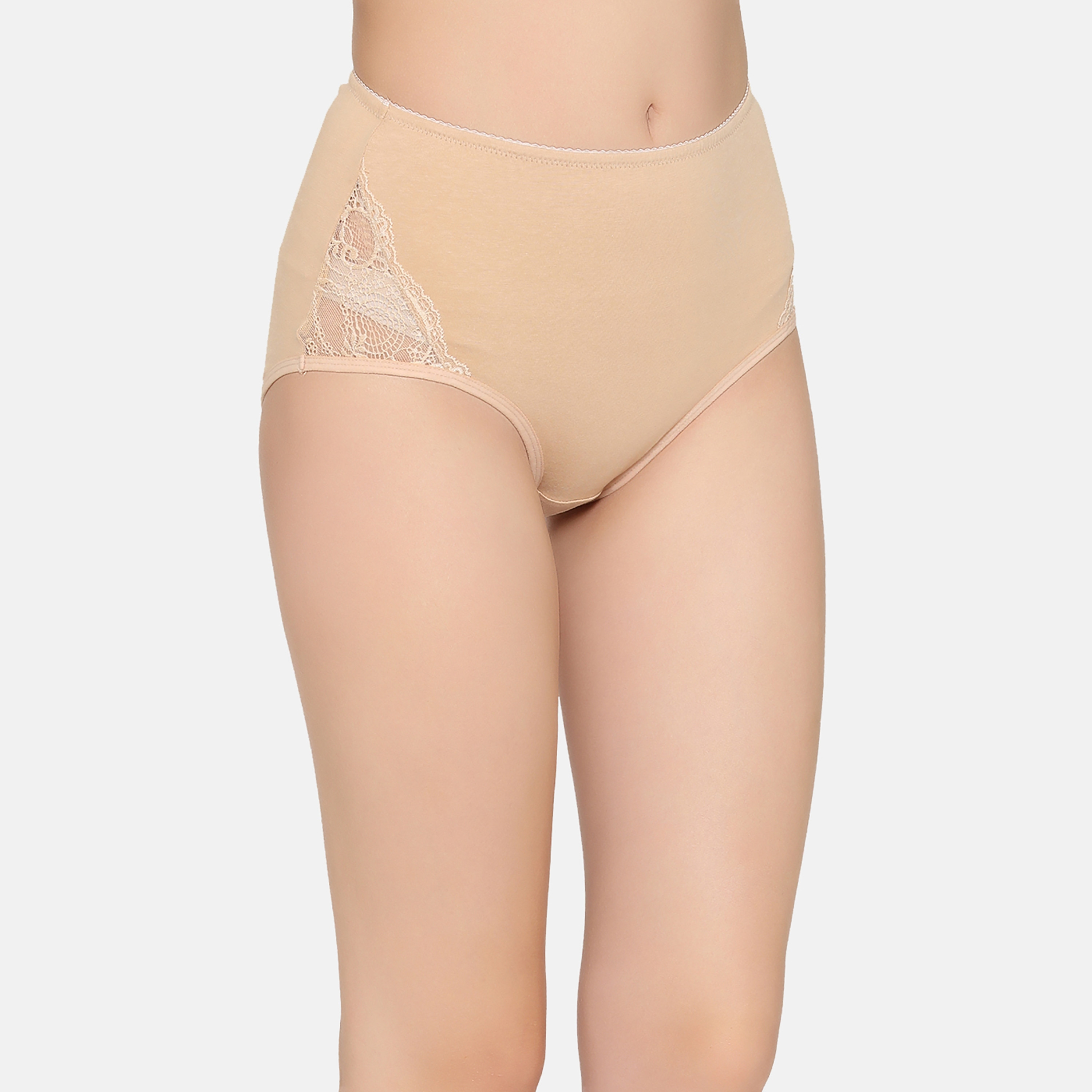 سروال داخلي هيبستر نسائي بخصر مرتفع مع أجزاء من الدانتيل من كلوفيا - قطن-women-clothing-lingerie-panties-image-8