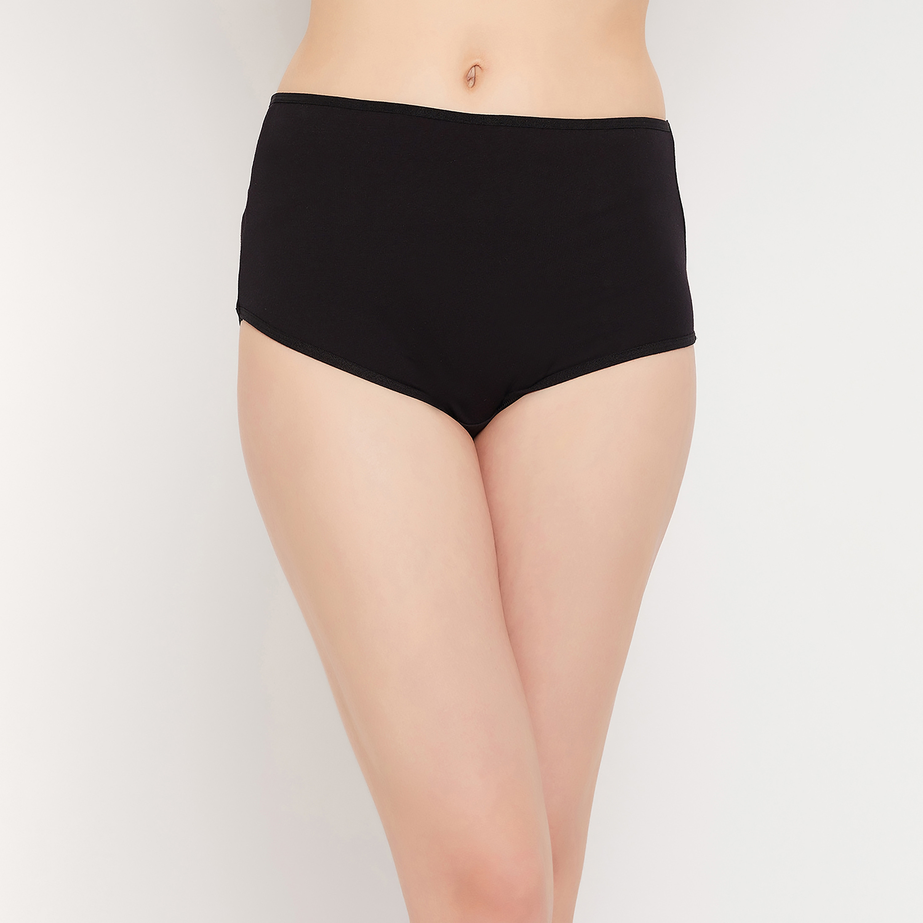 سروال داخلي للحوامل قطن بخصر عالٍ (هيبستر) باللون الأسود للنساء من كلوفيا-women-clothing-maternity-lingerie-image-1