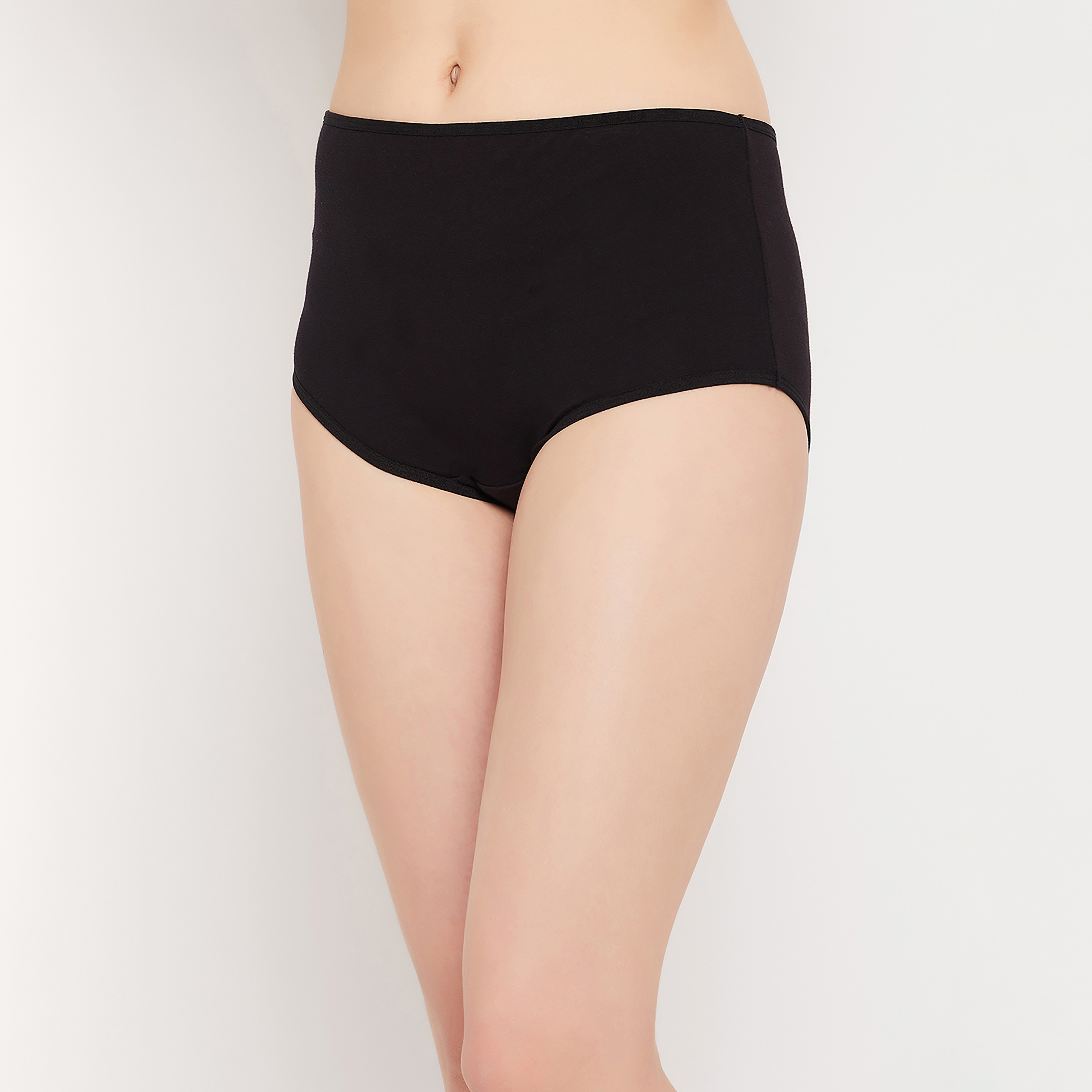 سروال داخلي للحوامل قطن بخصر عالٍ (هيبستر) باللون الأسود للنساء من كلوفيا-women-clothing-maternity-lingerie-image-2