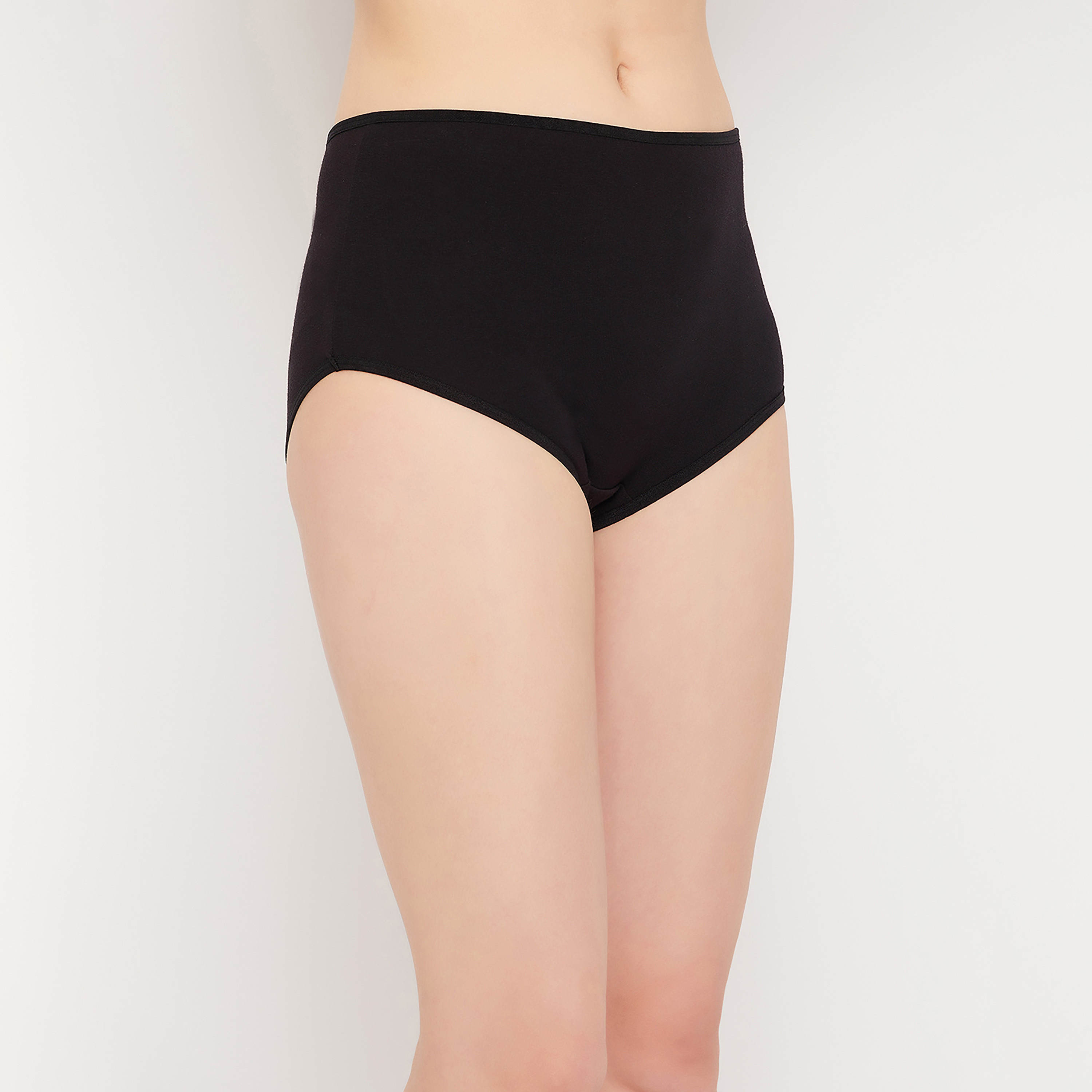 سروال داخلي للحوامل قطن بخصر عالٍ (هيبستر) باللون الأسود للنساء من كلوفيا-women-clothing-maternity-lingerie-image-3
