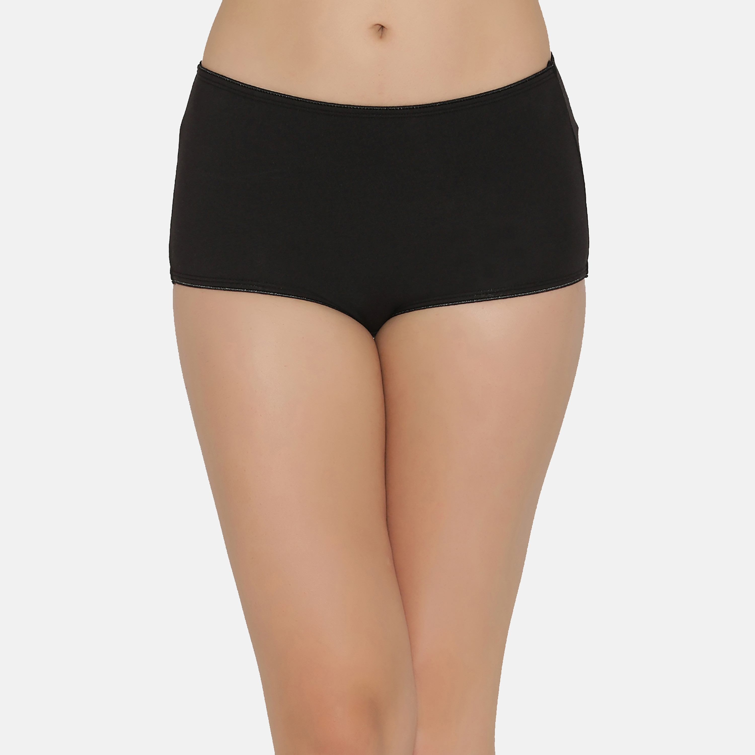 سروال داخلي هيبستر نسائي مصنوع من القطن عالي الخصر باللون الأسود من كلوفيا-women-clothing-lingerie-panties-image-1