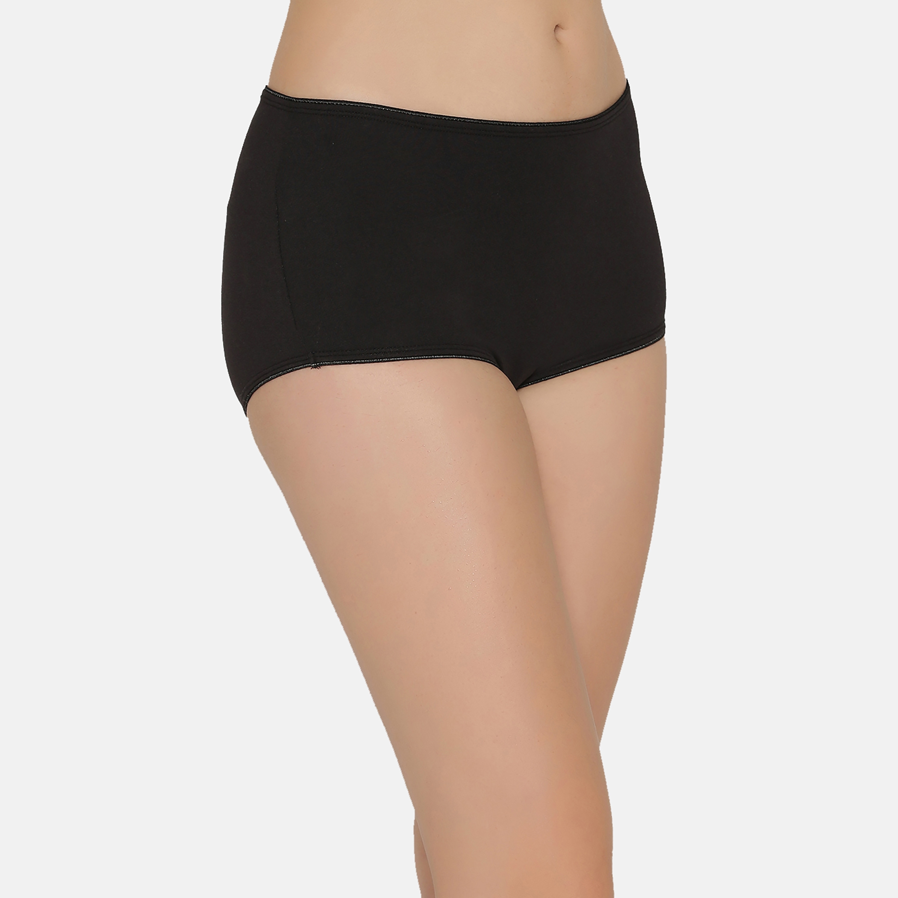 سروال داخلي هيبستر نسائي مصنوع من القطن عالي الخصر باللون الأسود من كلوفيا-women-clothing-lingerie-panties-image-3