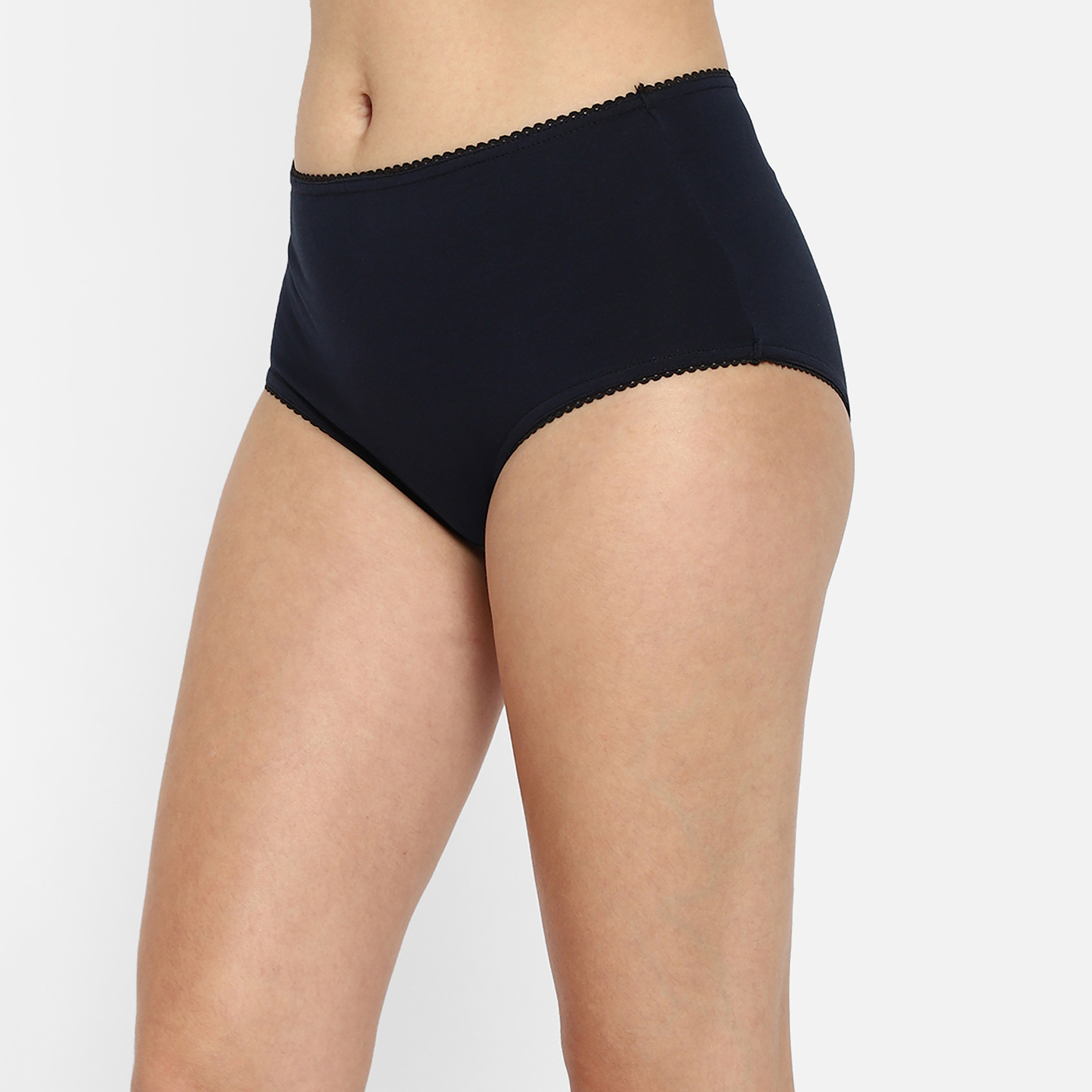 سروال داخلي نسائي بخصر عالٍ من القطن باللون الأزرق الداكن من كلوفيا-women-clothing-lingerie-panties-image-2