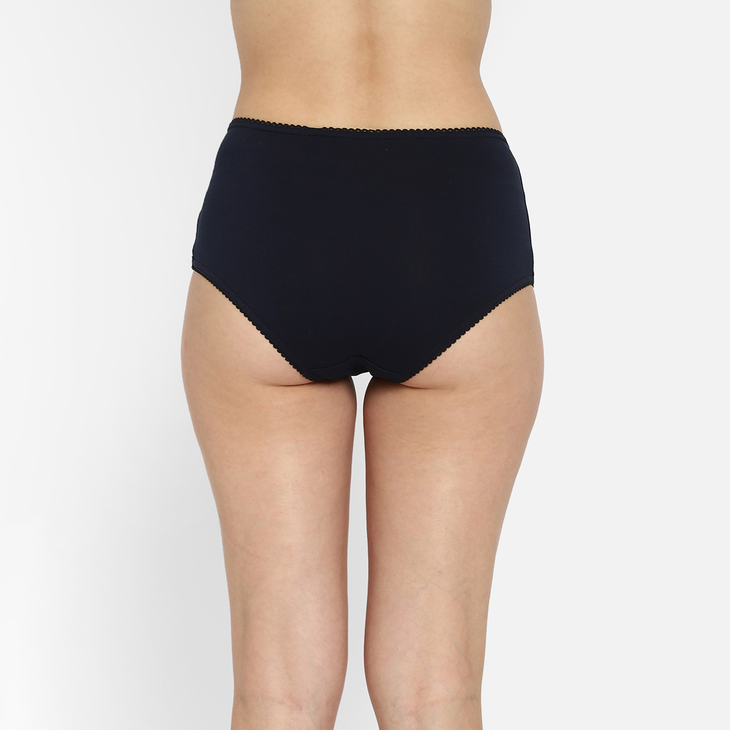 سروال داخلي نسائي بخصر عالٍ من القطن باللون الأزرق الداكن من كلوفيا-women-clothing-lingerie-panties-image-4