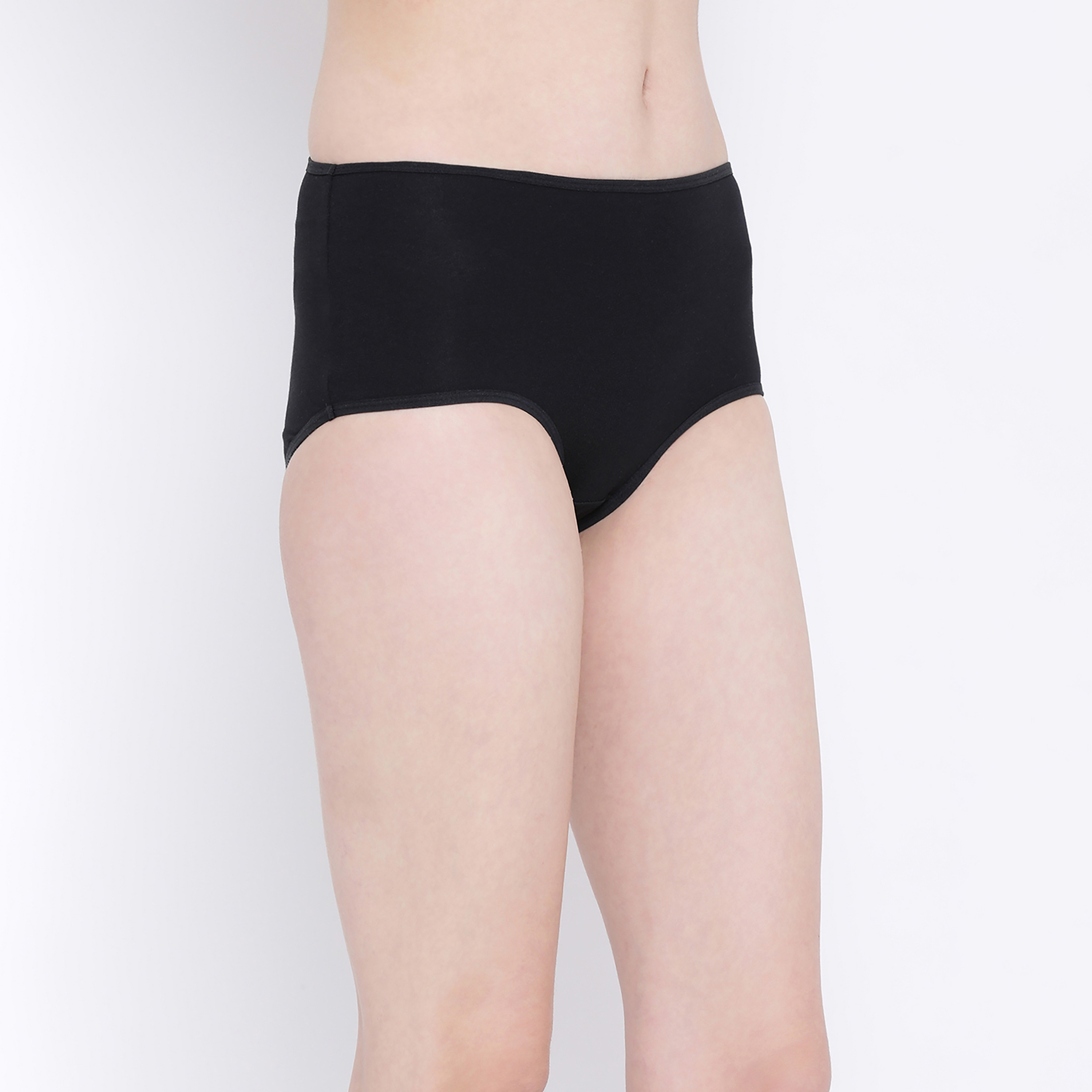 Clovia High Waist Women's Hipster Panty in Black- Cotton-women-clothing-lingerie-panties-image-3