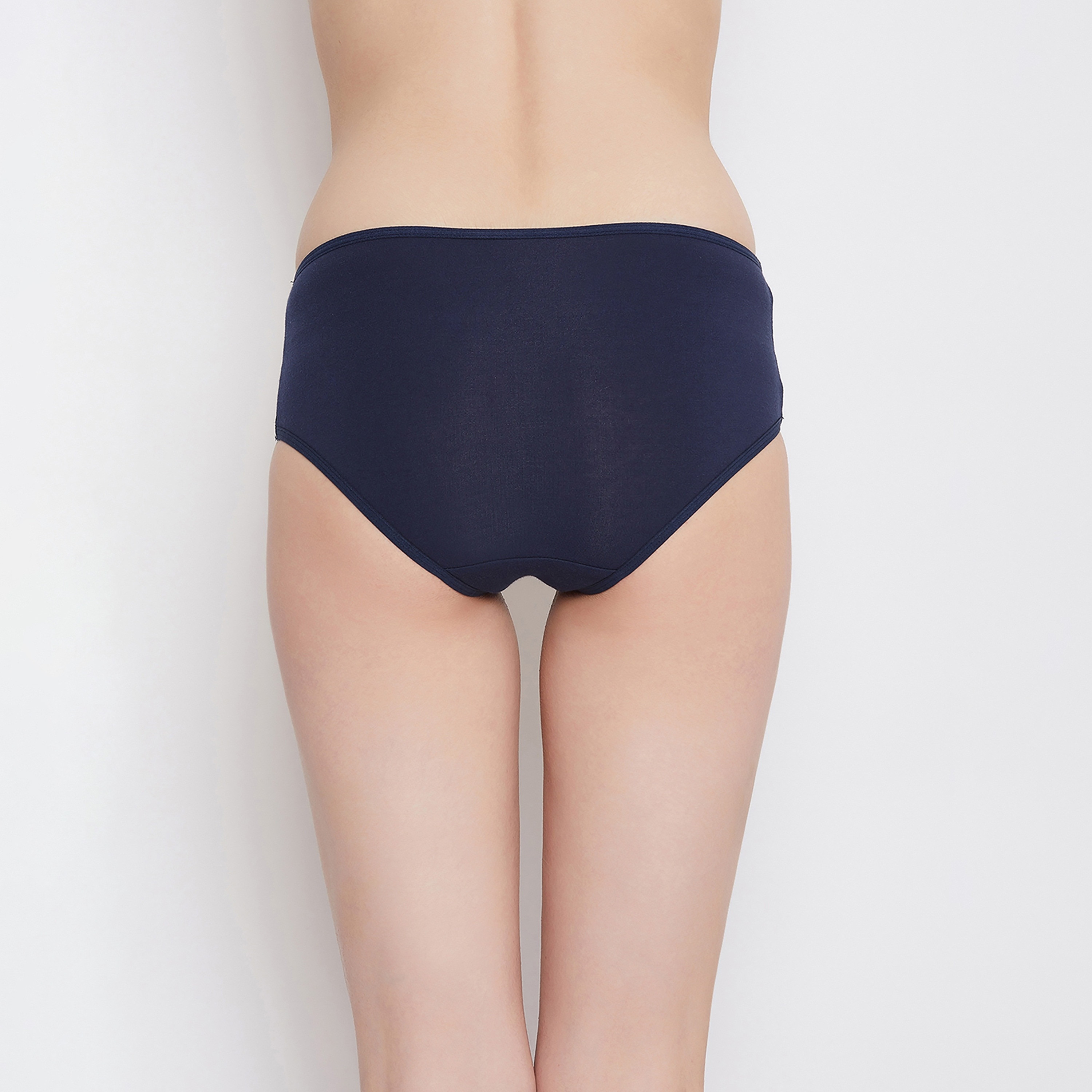 سروال داخلي نسائي بخصر متوسط باللون الأزرق الداكن من كلوفيا - قطن-women-clothing-lingerie-panties-image-4