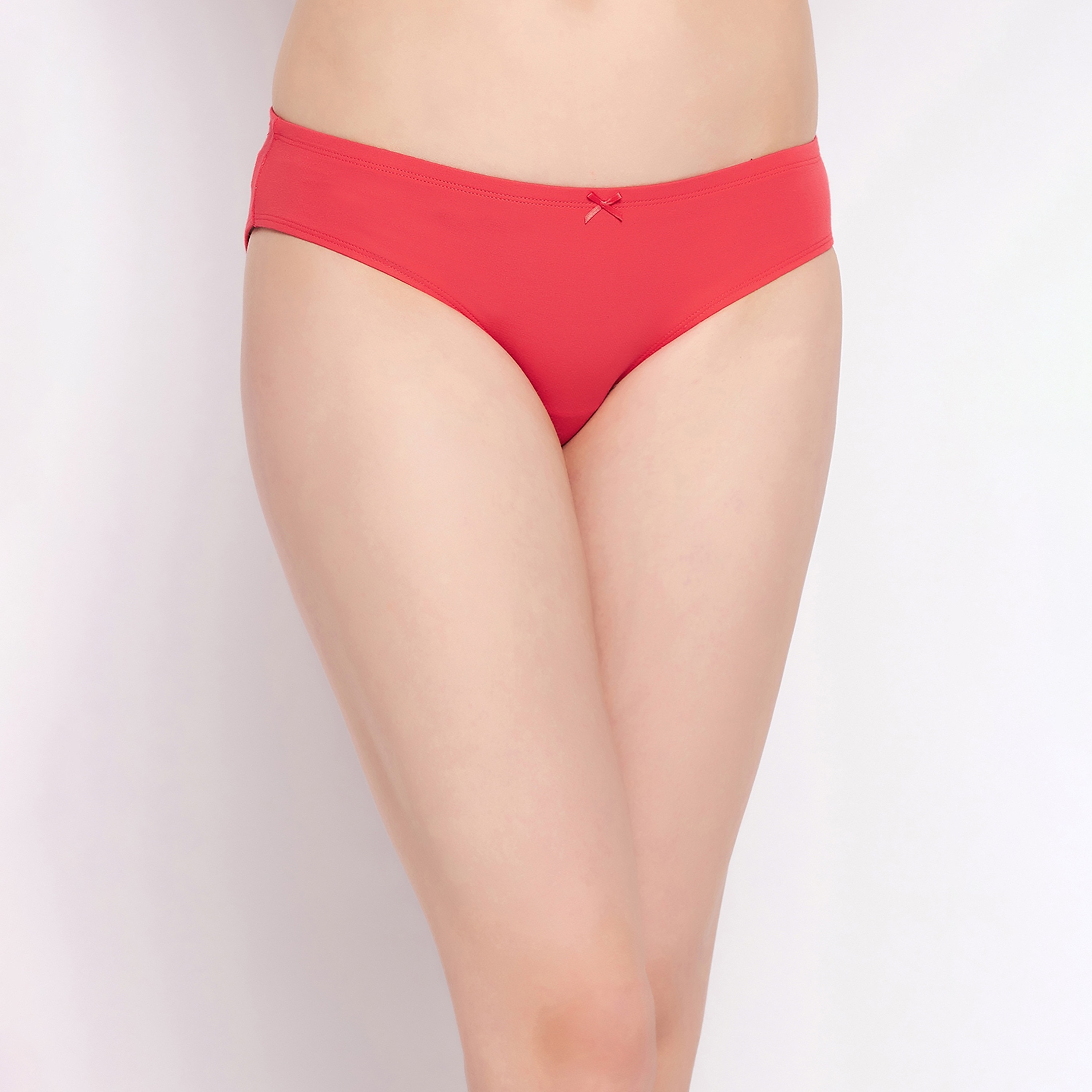 Clovia Low Waist Women's Bikini Panty in Red with Inner Elastic - Cotton-women-clothing-lingerie-panties-image-1