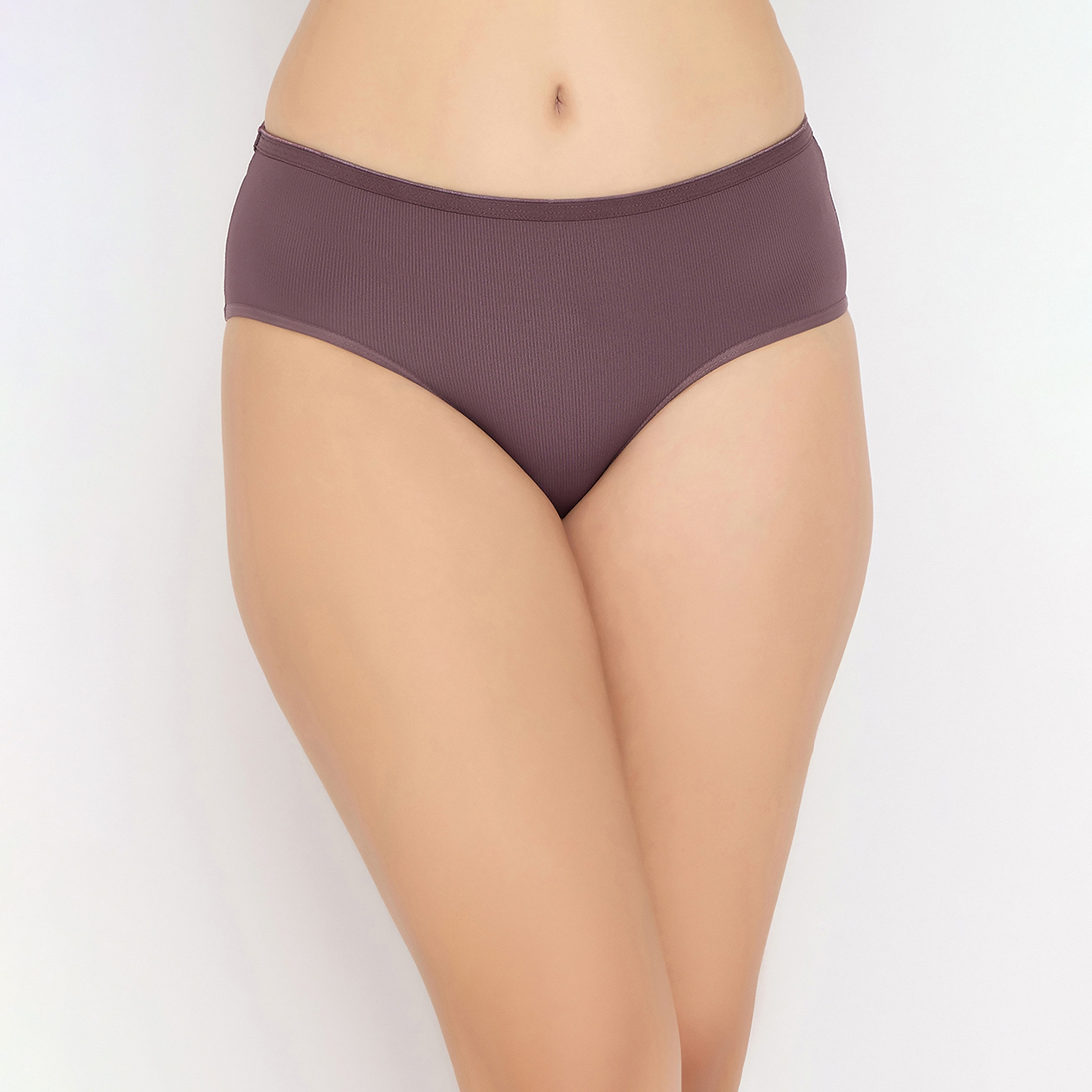 سروال داخلي هيبستر نسائي بخصر متوسط باللون النبيذي من كلوفيا-women-clothing-lingerie-panties-image-1