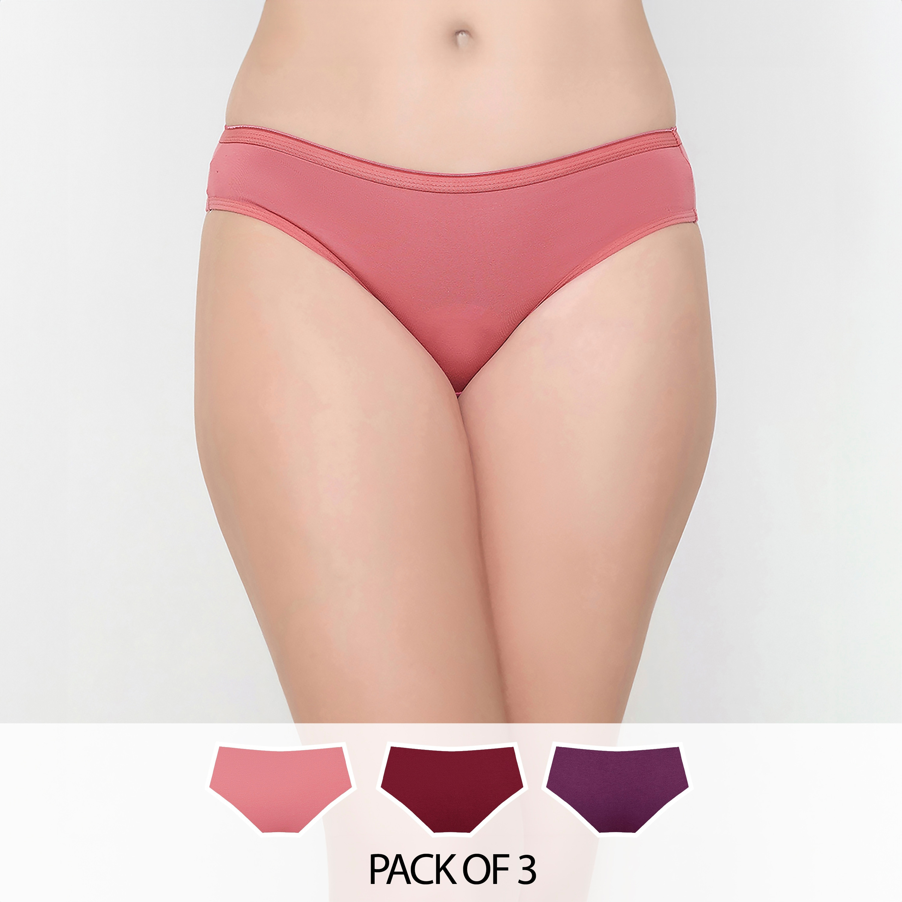 Clovia Pack of 3 Low Waist Women's Bikini Panties- Cotton-women-clothing-lingerie-panties-image-1