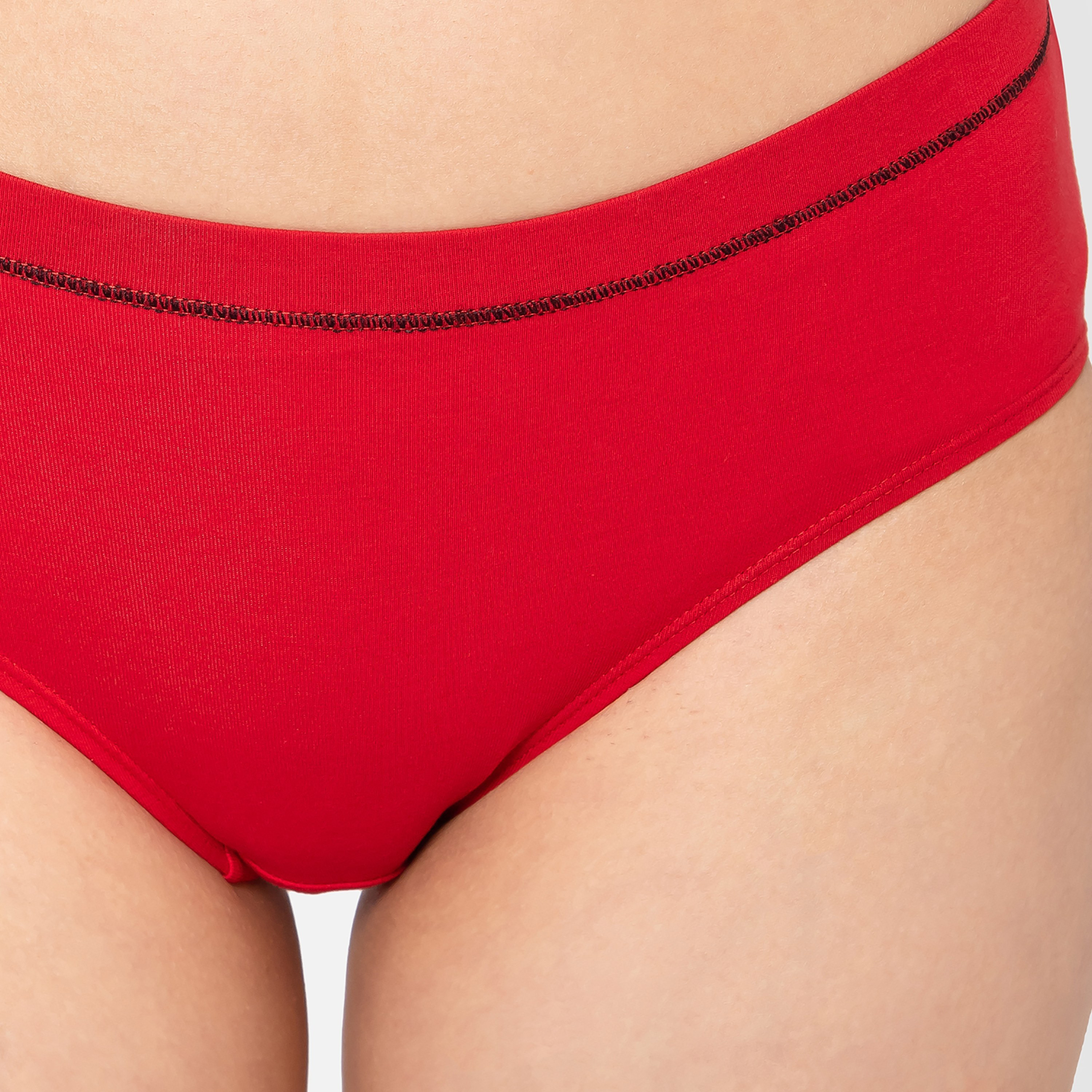 مجموعة من 3 سراويل داخلية هيبستر نسائية متوسطة الخصر مع مطاط داخلي من كلوفيا - قطن-women-clothing-lingerie-panties-image-9