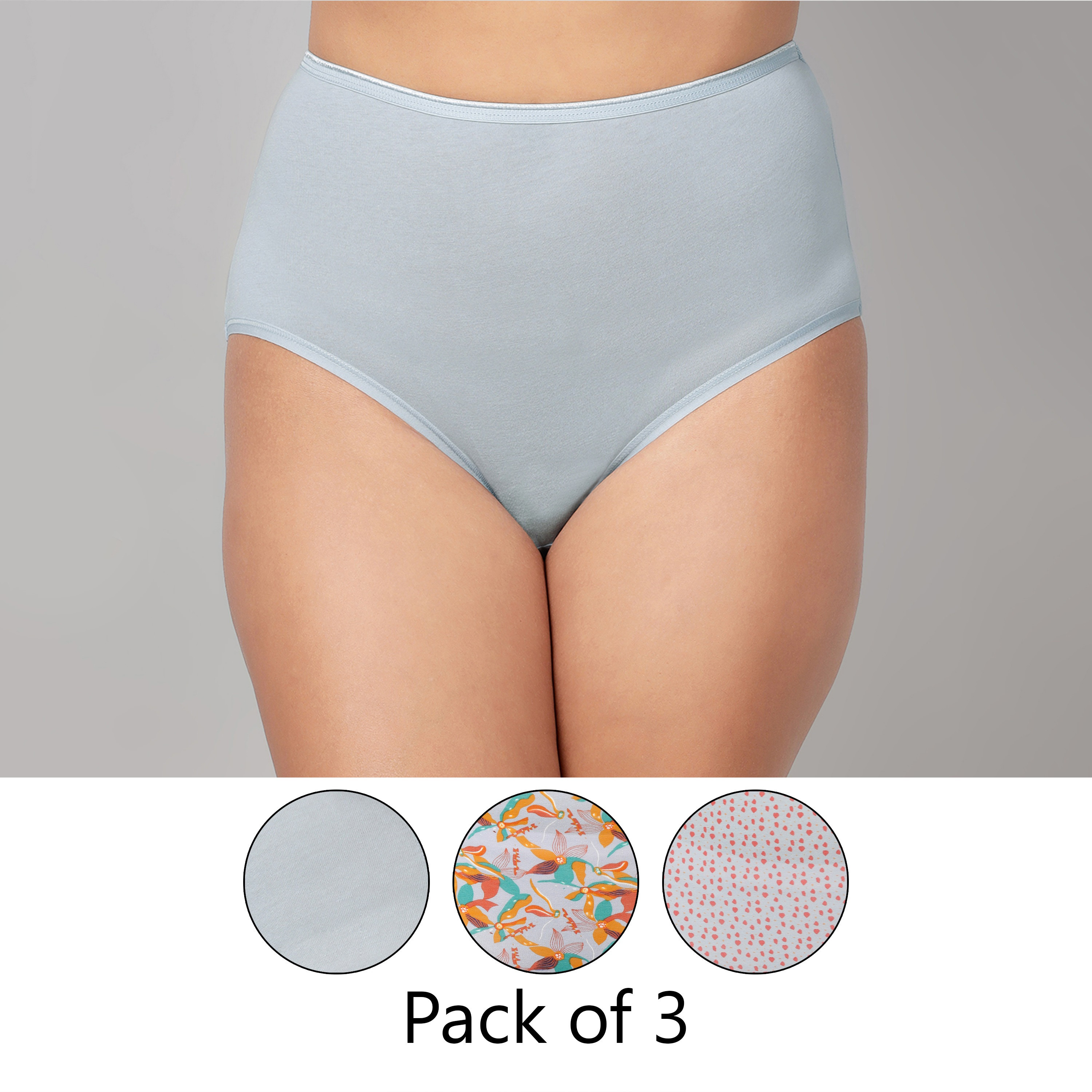 Clovia Pack of 3 High Waist Women's Hipster Panties - Cotton-women-clothing-lingerie-panties-image-1
