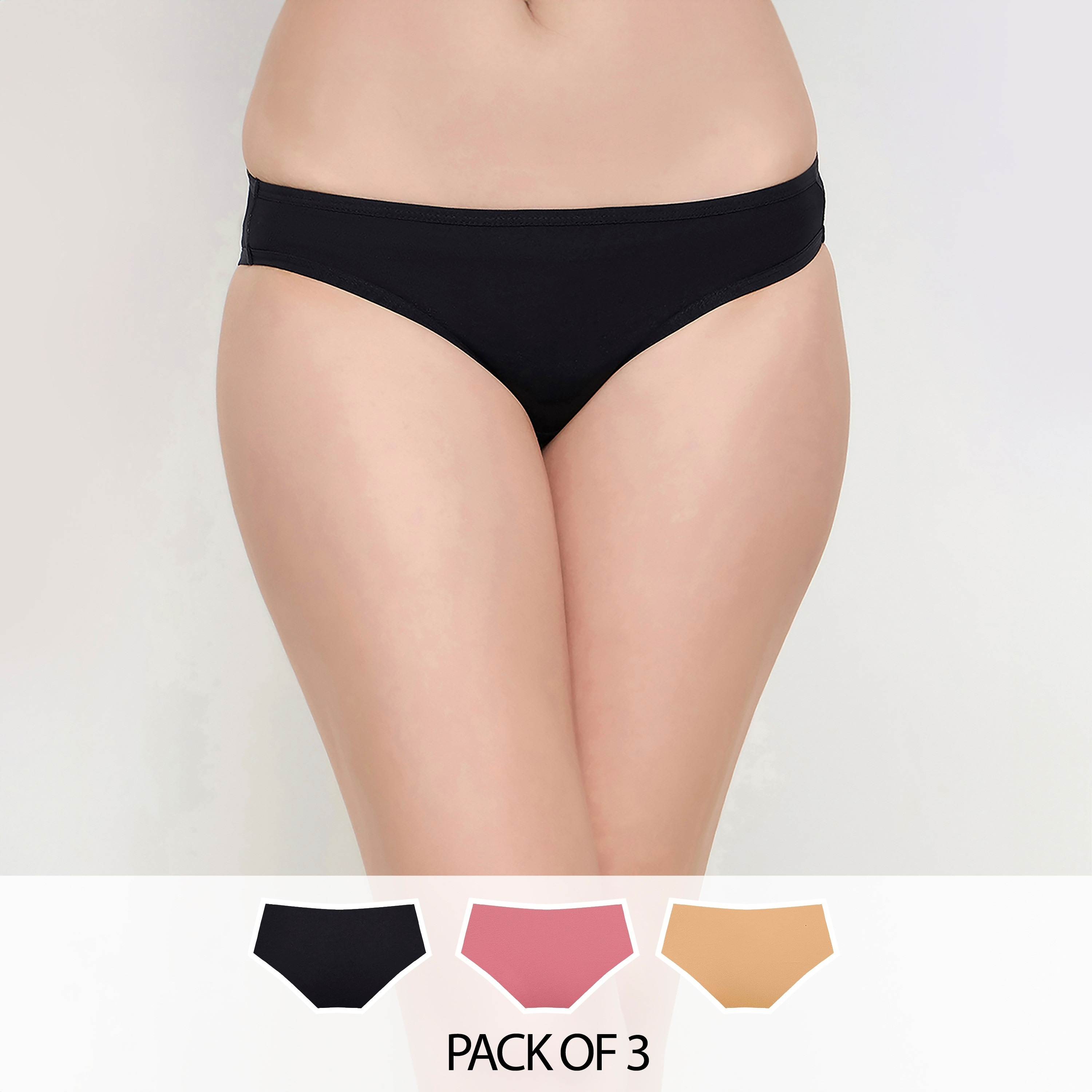 Clovia Pack of 3 Low Waist Women's Bikini Panties - Cotton-women-clothing-lingerie-panties-image-1