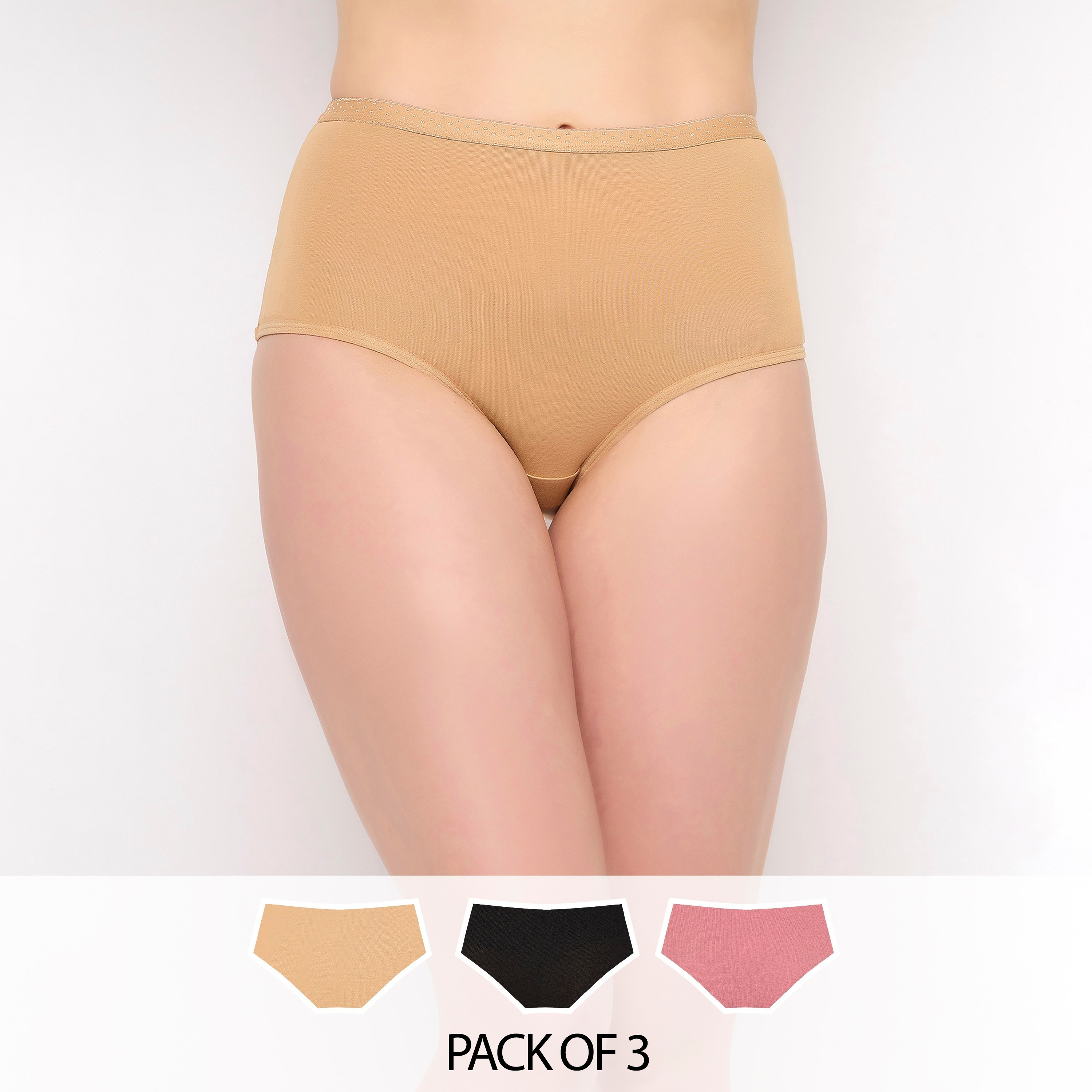 Clovia Pack of 3 High Waist Women's Hipster Panties - Cotton-women-clothing-lingerie-panties-image-1