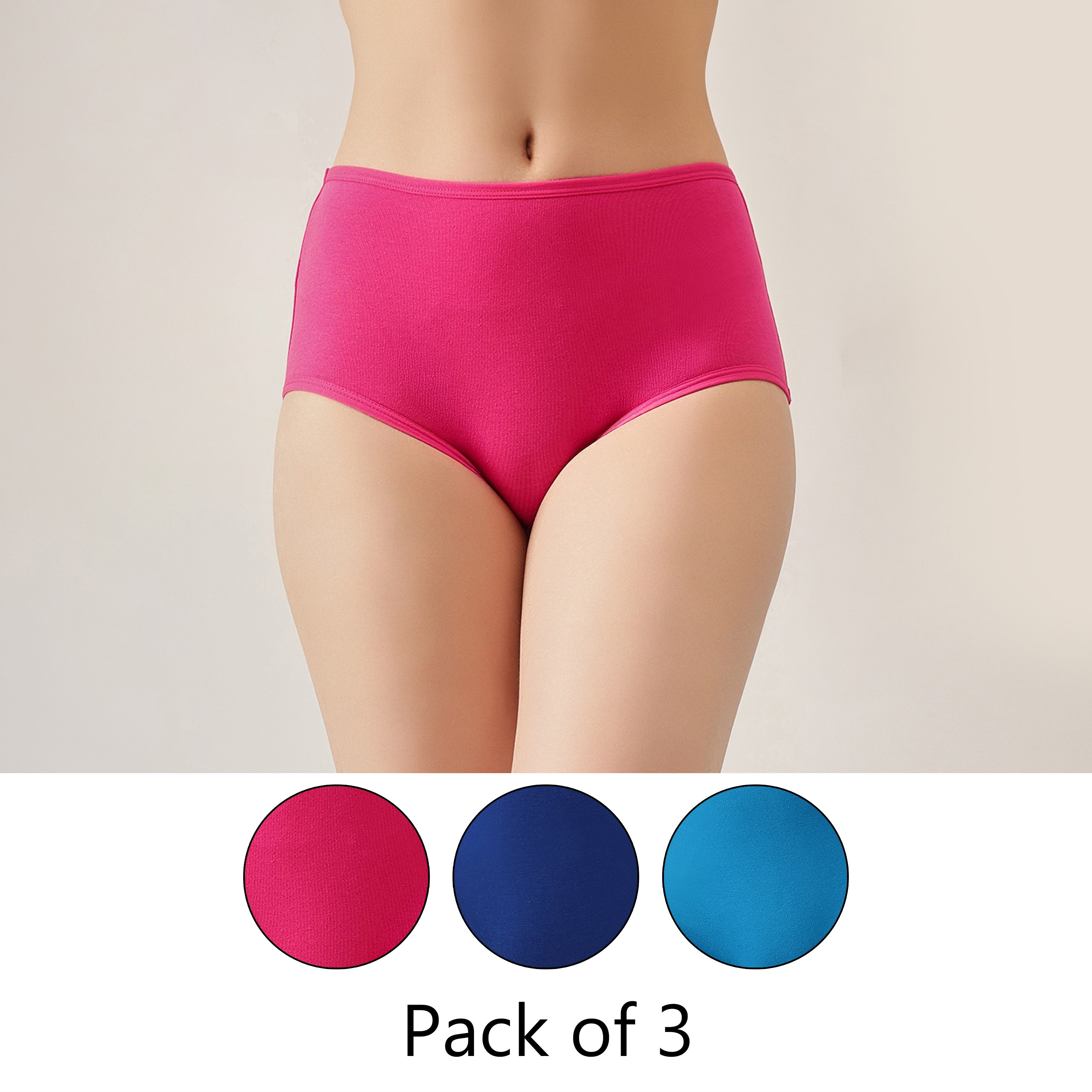 Clovia Pack of 3 High Waist Hipster Women's Panties - Cotton-women-clothing-lingerie-panties-image-1