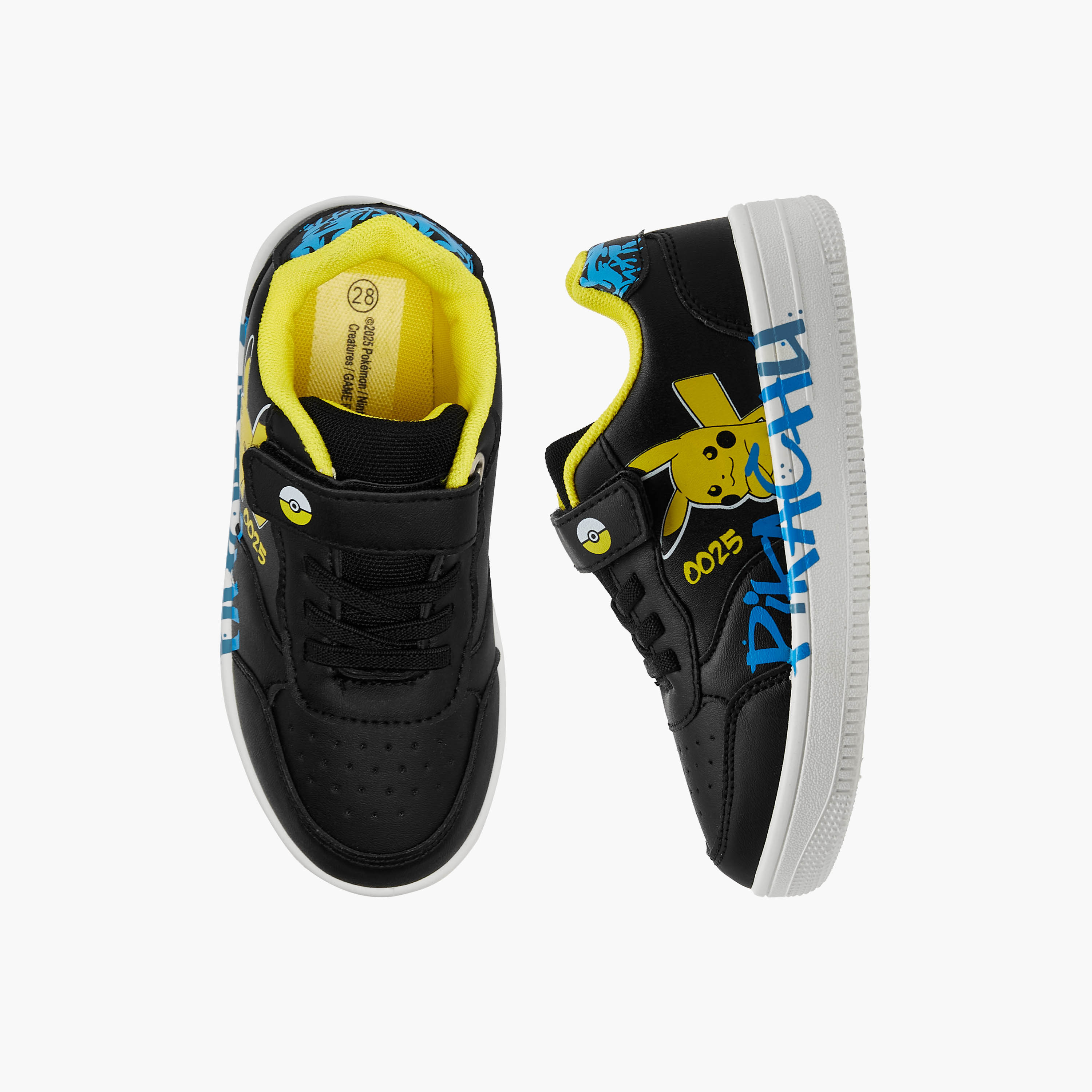 Pokemon Pikachu Print Sneakers with Hook and Loop Closure-boys-shoes-sneakers-image-1