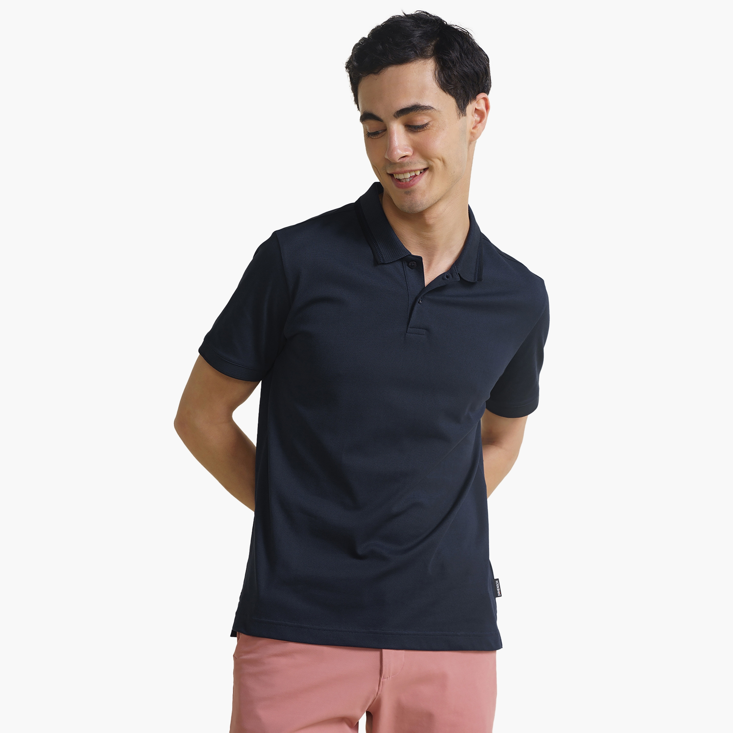 Damensch Plain Collared Short Sleeves All-Degree Thermoregulating Polo T-Shirt-men-clothing-tshirtsandpolos-polos-image-1