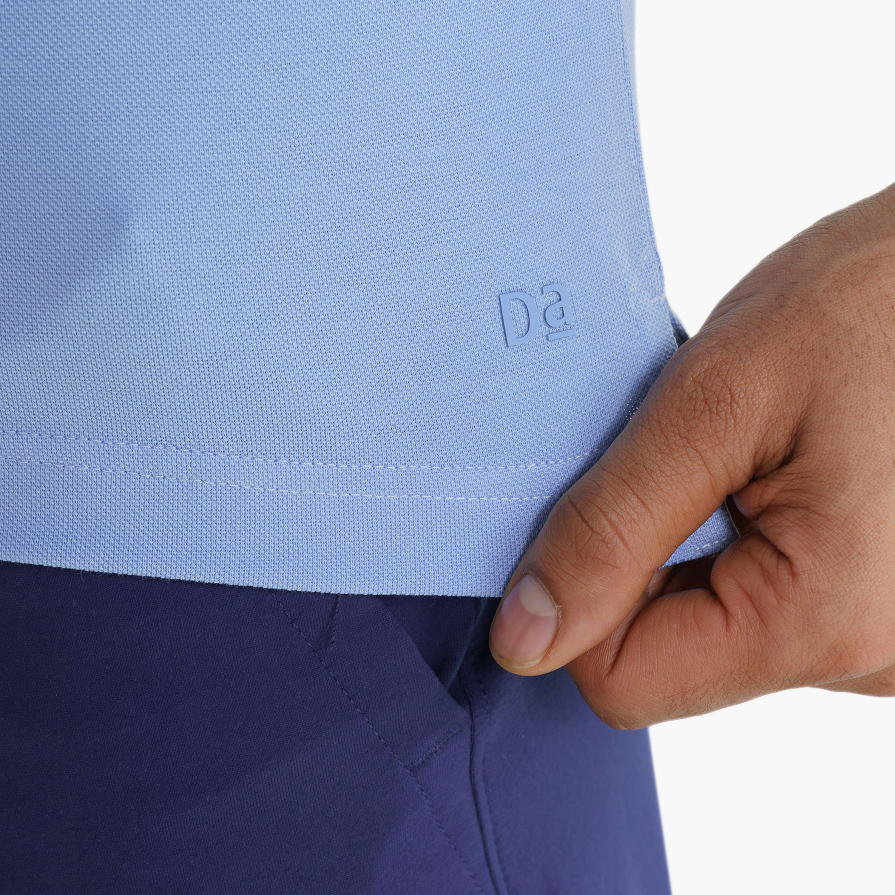 تي شيرت بولو من دامنش بياقة عادية وأكمام قصيرة بنصف سحاب-men-clothing-tshirtsandpolos-polos-image-7