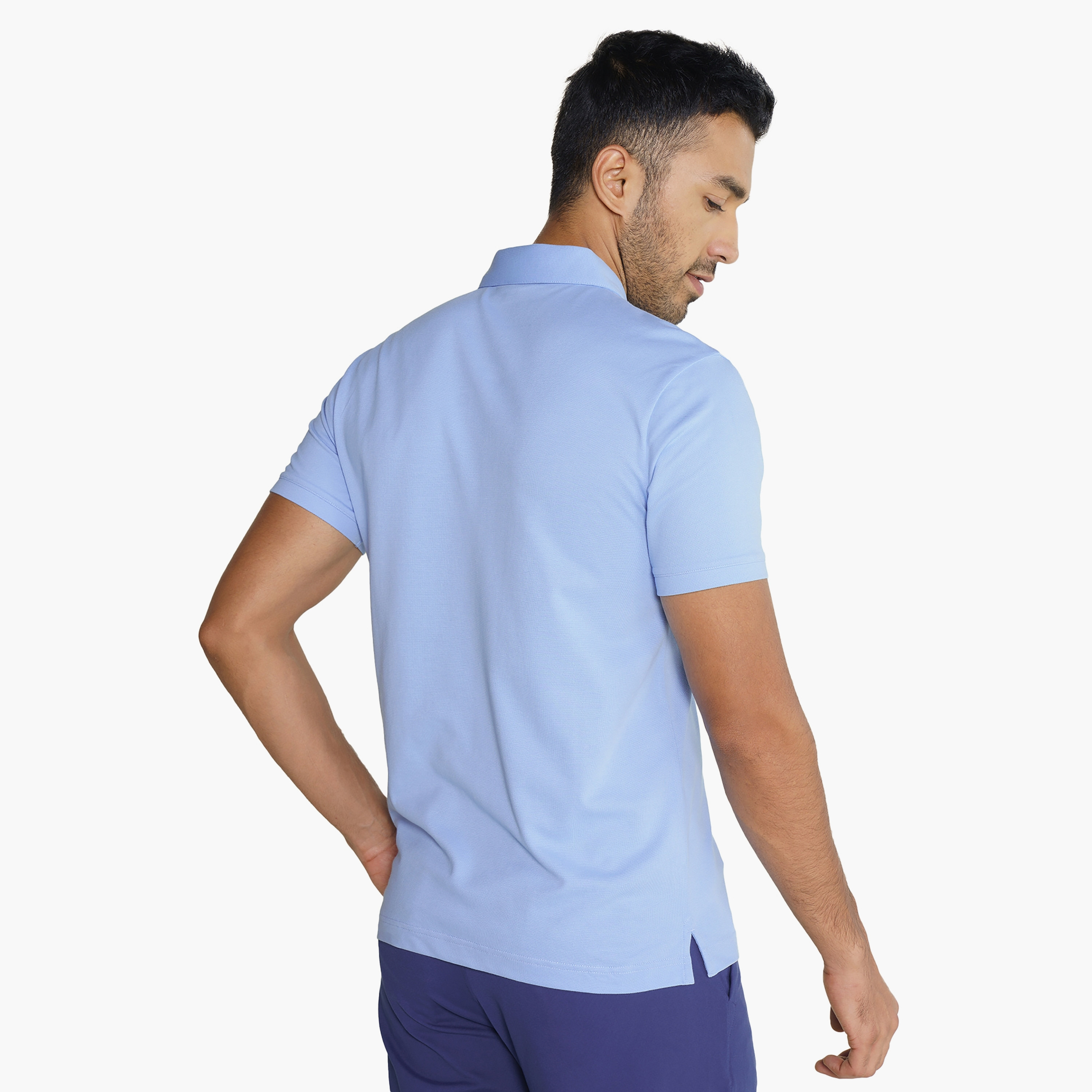 تي شيرت بولو من دامنش بياقة عادية وأكمام قصيرة بنصف سحاب-men-clothing-tshirtsandpolos-polos-image-8