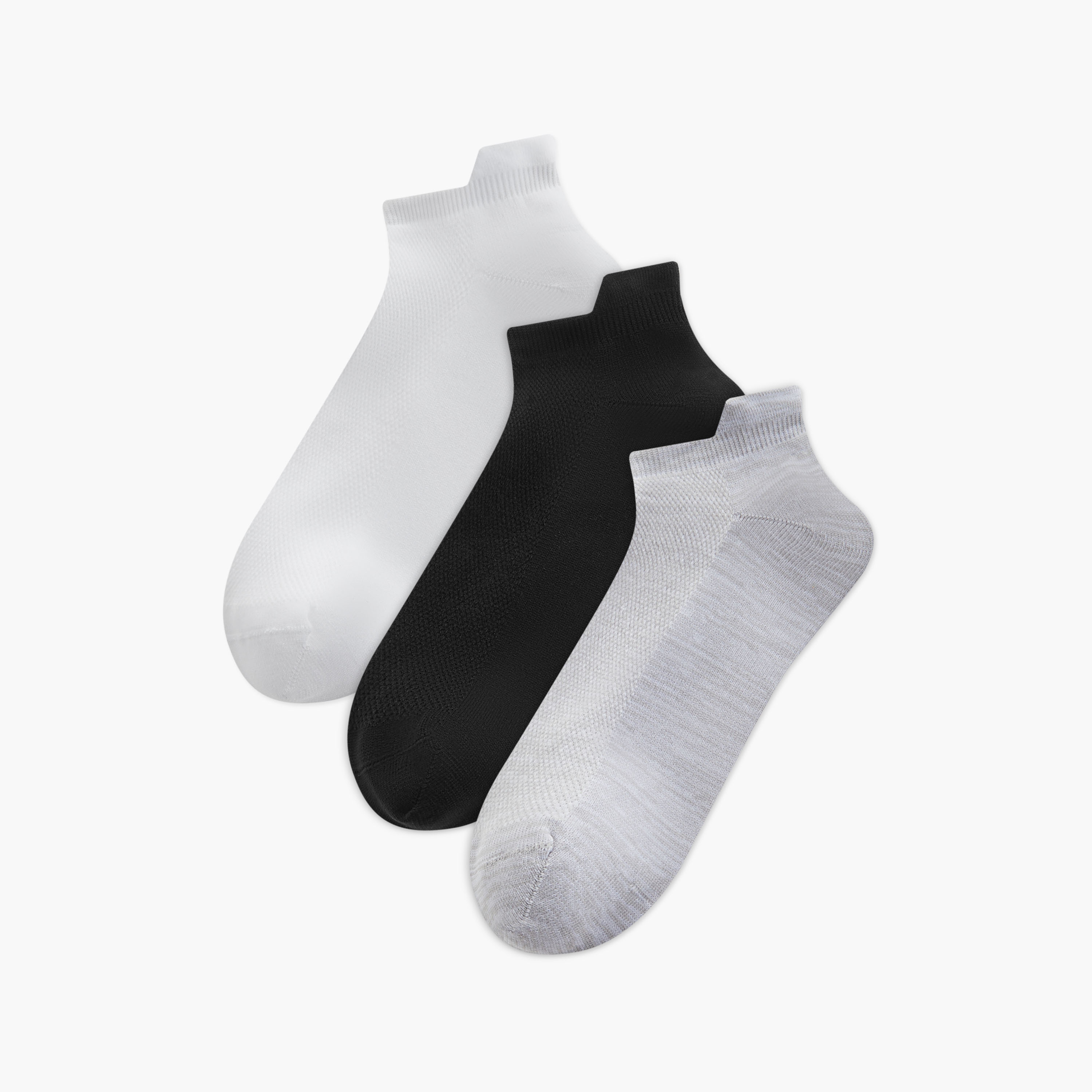 Dash Textured Ankle Length Sports Socks - Set of 3-women-socksandstockings-image-1