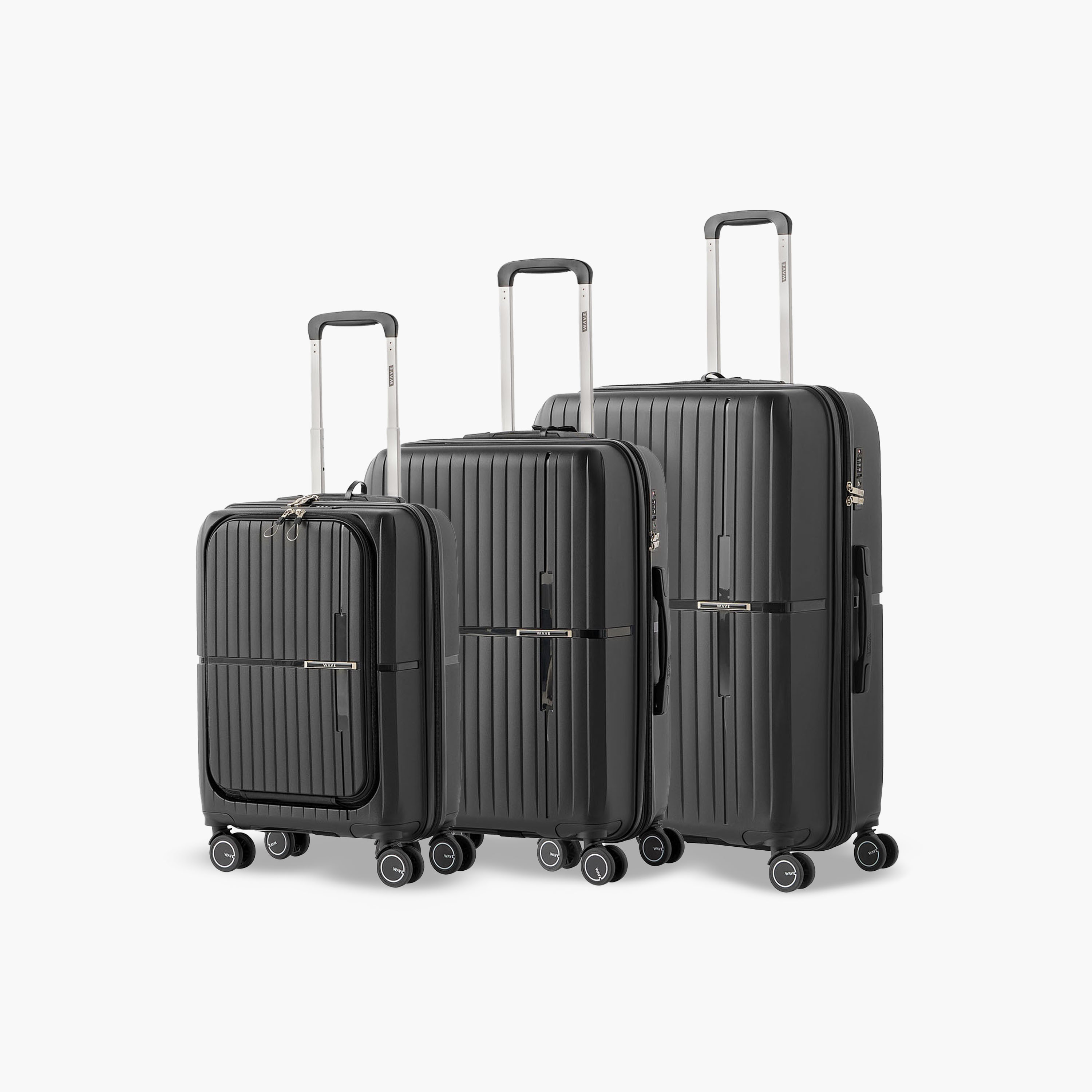 WAVE Solid Hardcase Trolley Bag with Retractable Handle - Set of 3-travel-luggagesandbags-luggage-image-1