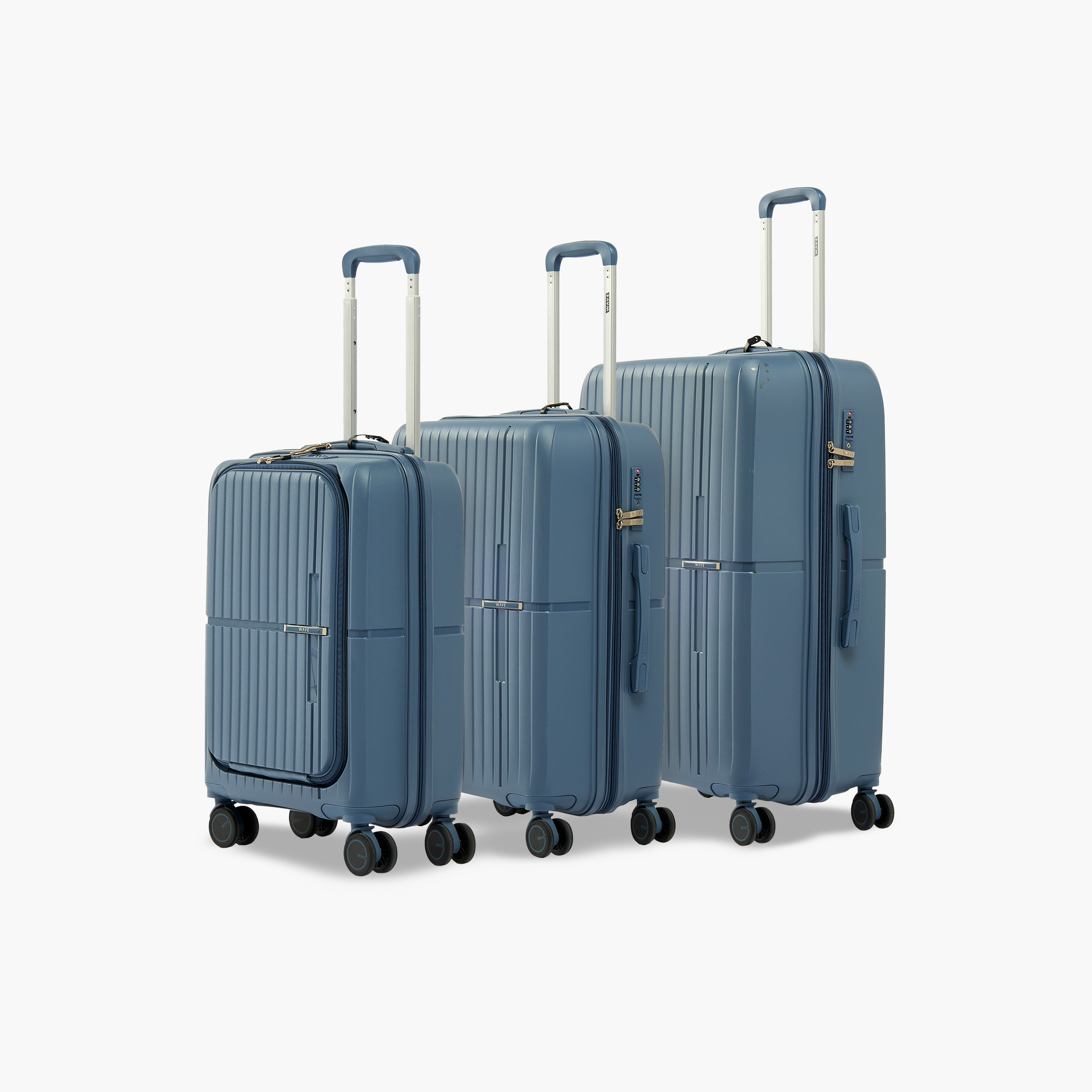 WAVE Solid Hardcase Trolley Bag with Retractable Handle - Set of 3-travel-luggagesandbags-luggage-image-1