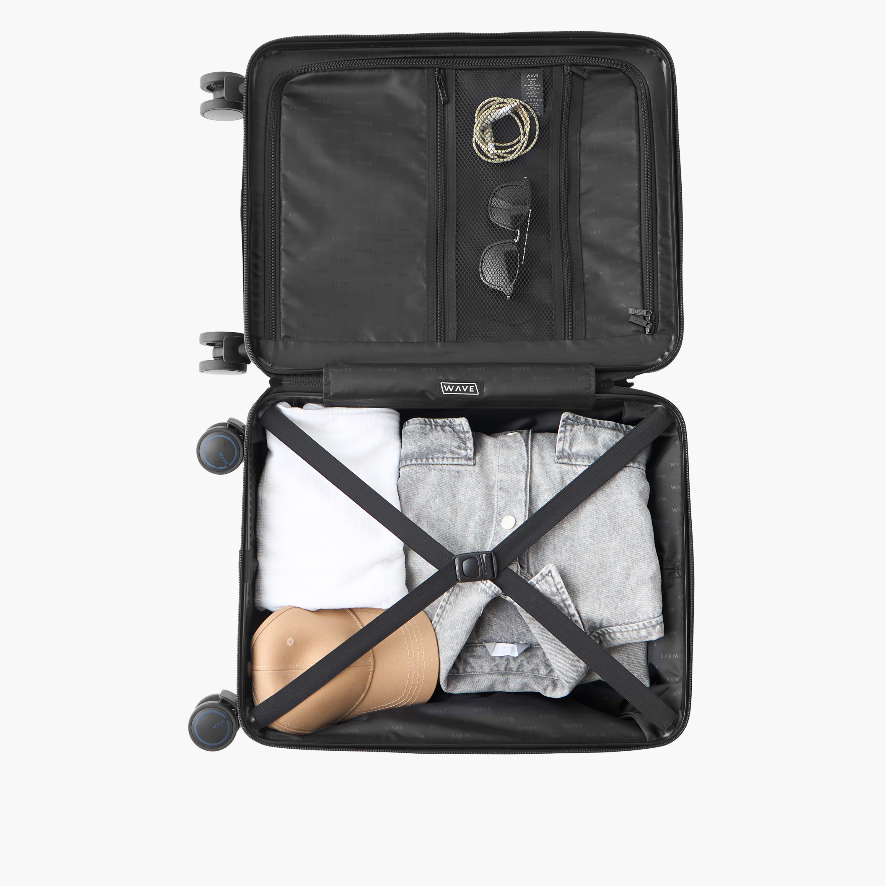 WAVE Textured Hardcase Trolley with Retractable Handle - 20 Inches Check-in Bag-travel-luggagesandbags-luggage-image-11